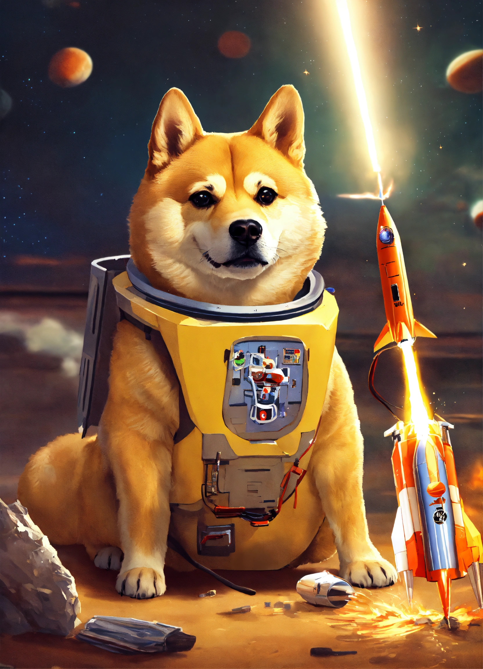 Lexica - A doge preparing his rocket