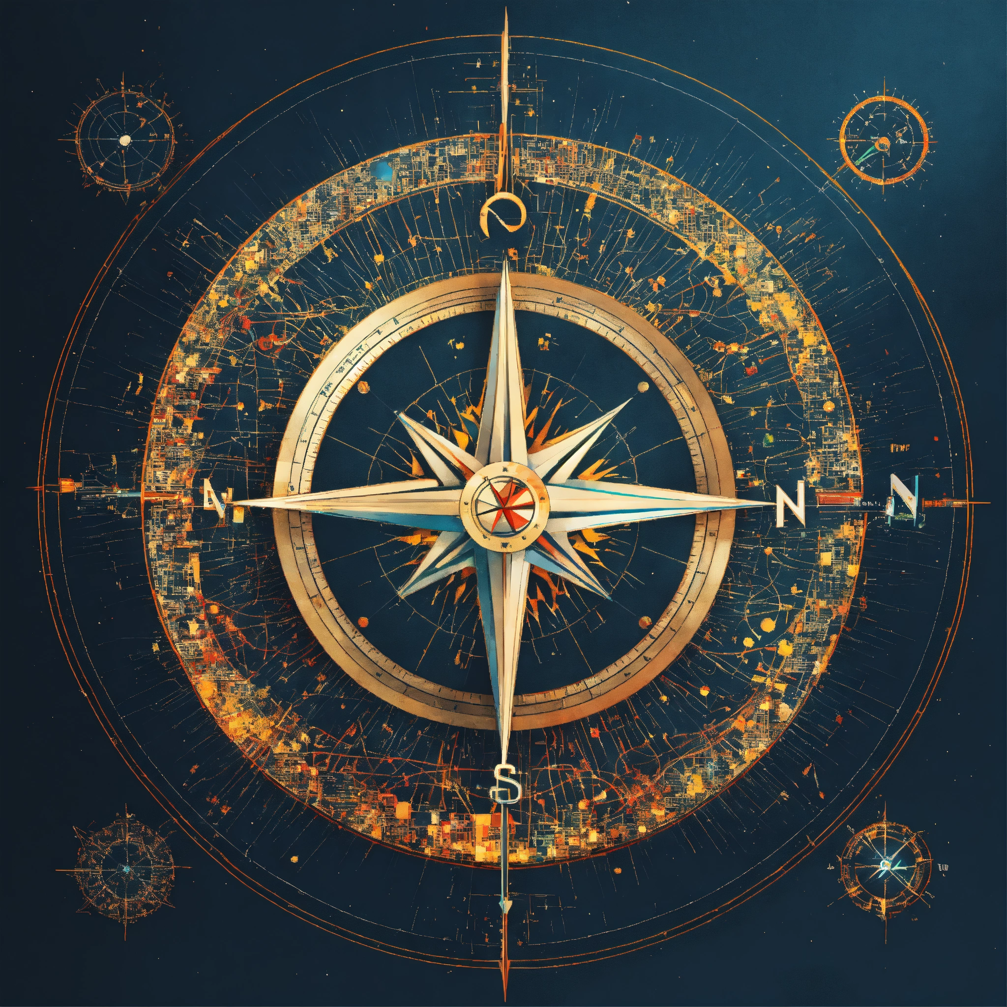 Lexica - Logo for the Neuro-Compass team. learning neural networks.