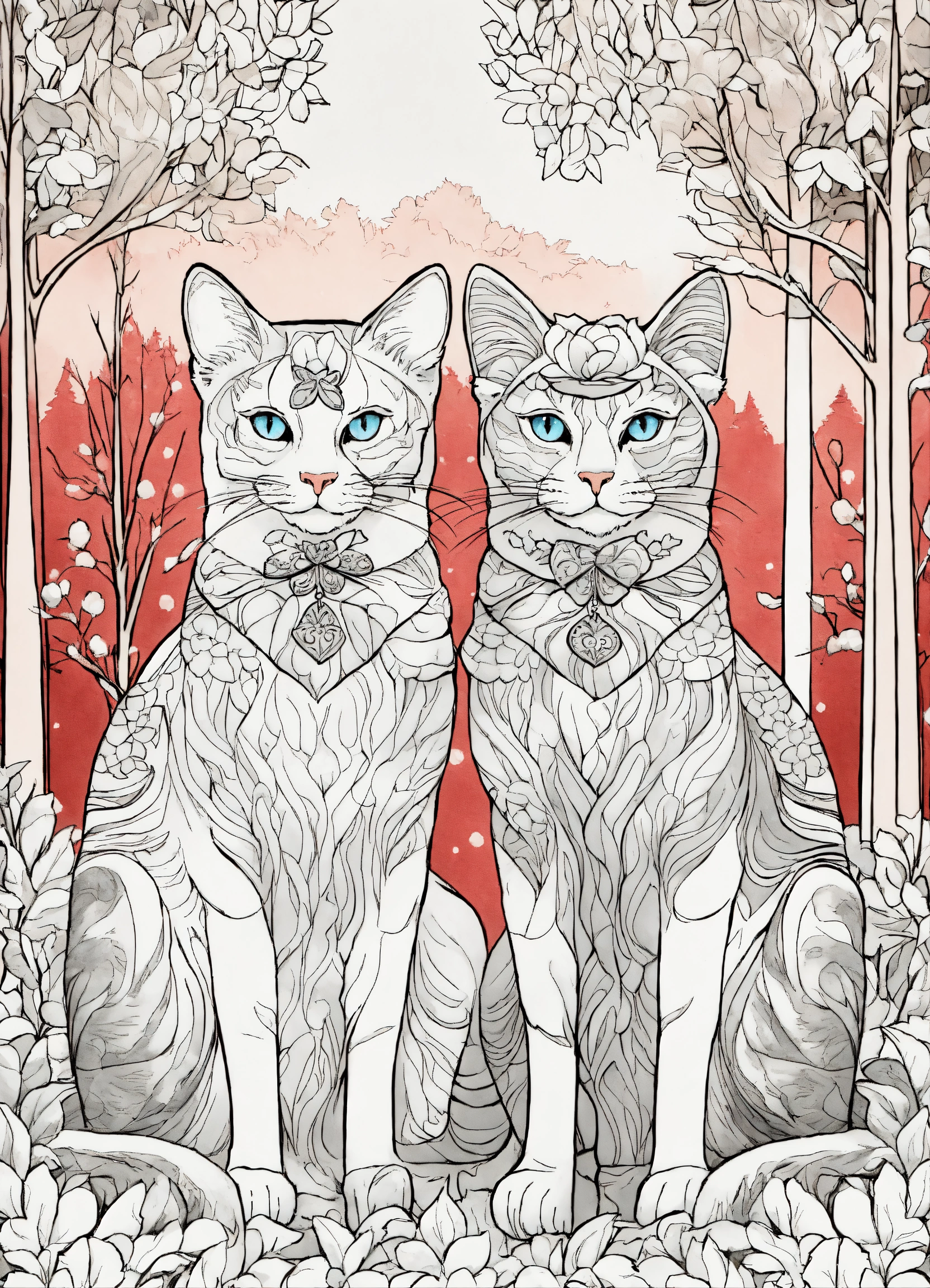 Lexica - There are two cats on the picture. The first cat is a ...