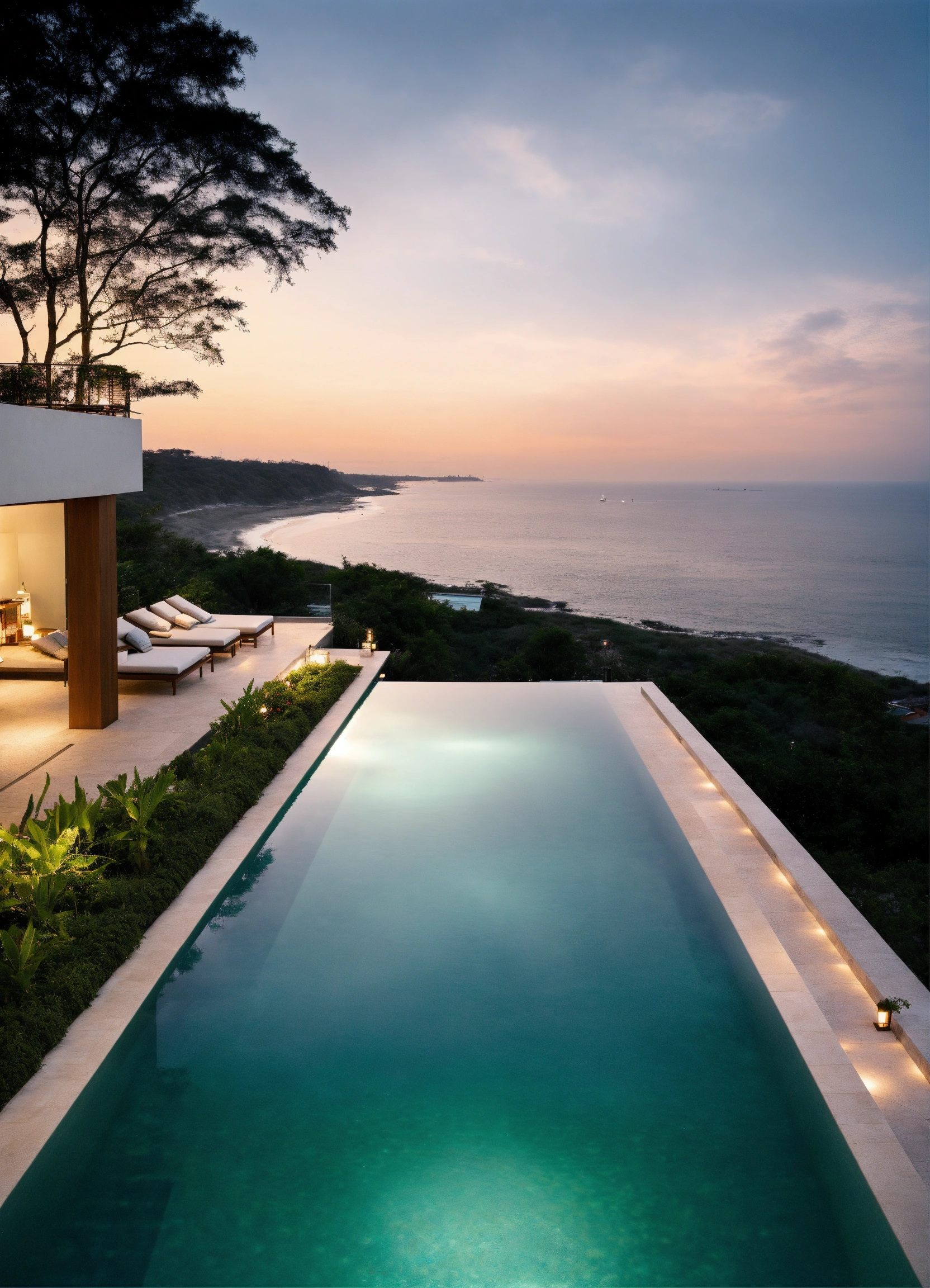 Lexica - An infinity pool with the view of a beach in front. The ...