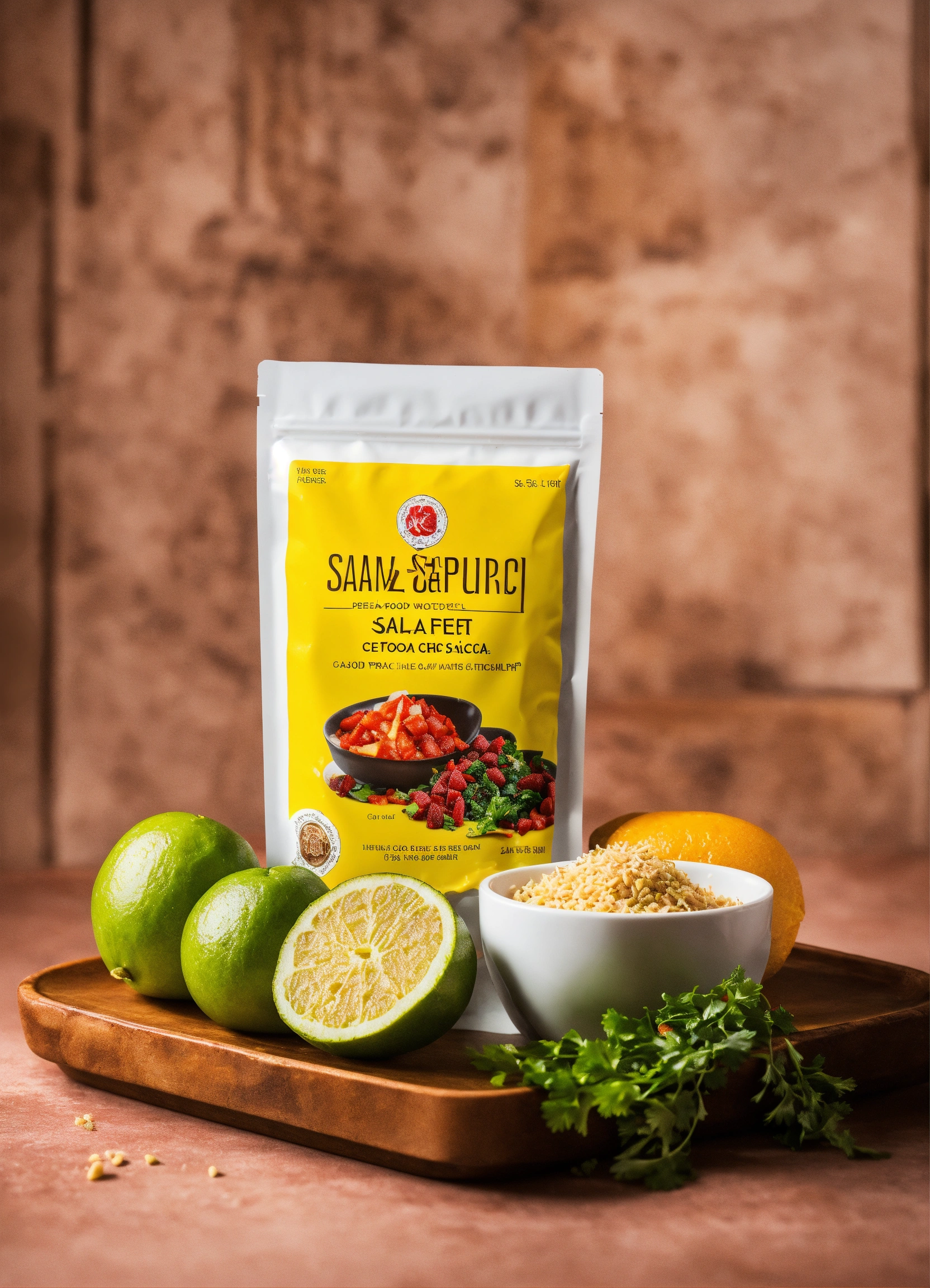 Lexica Product photography of a food sachet