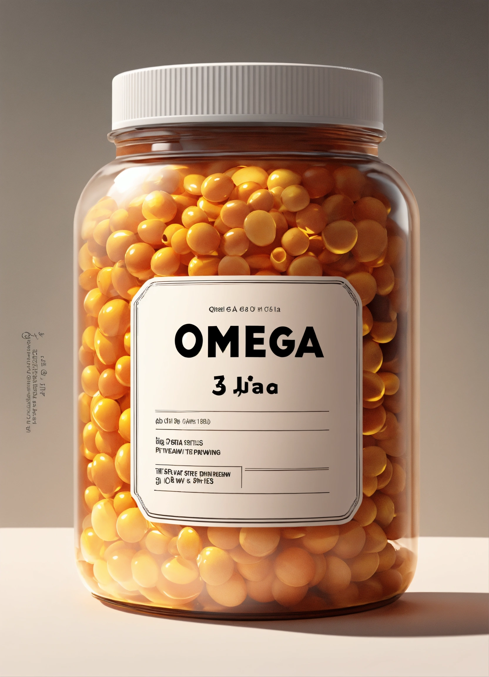 Lexica - One jar of omega-3 stands on a table with a white lid and a ...