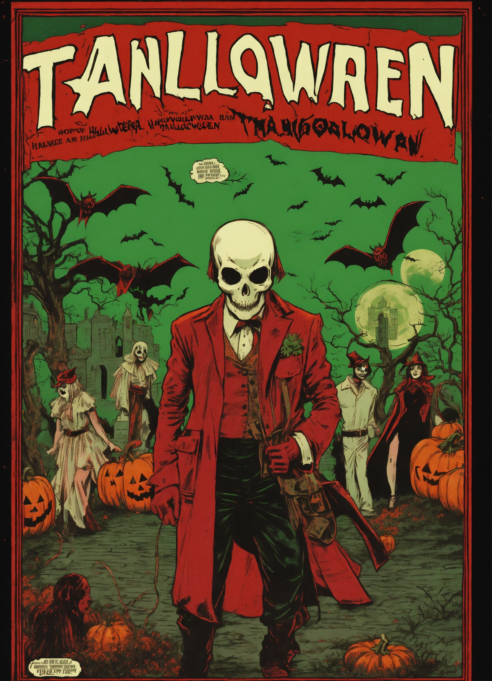 Lexica - Spooky show poster featuring people in halloween costume, in ...