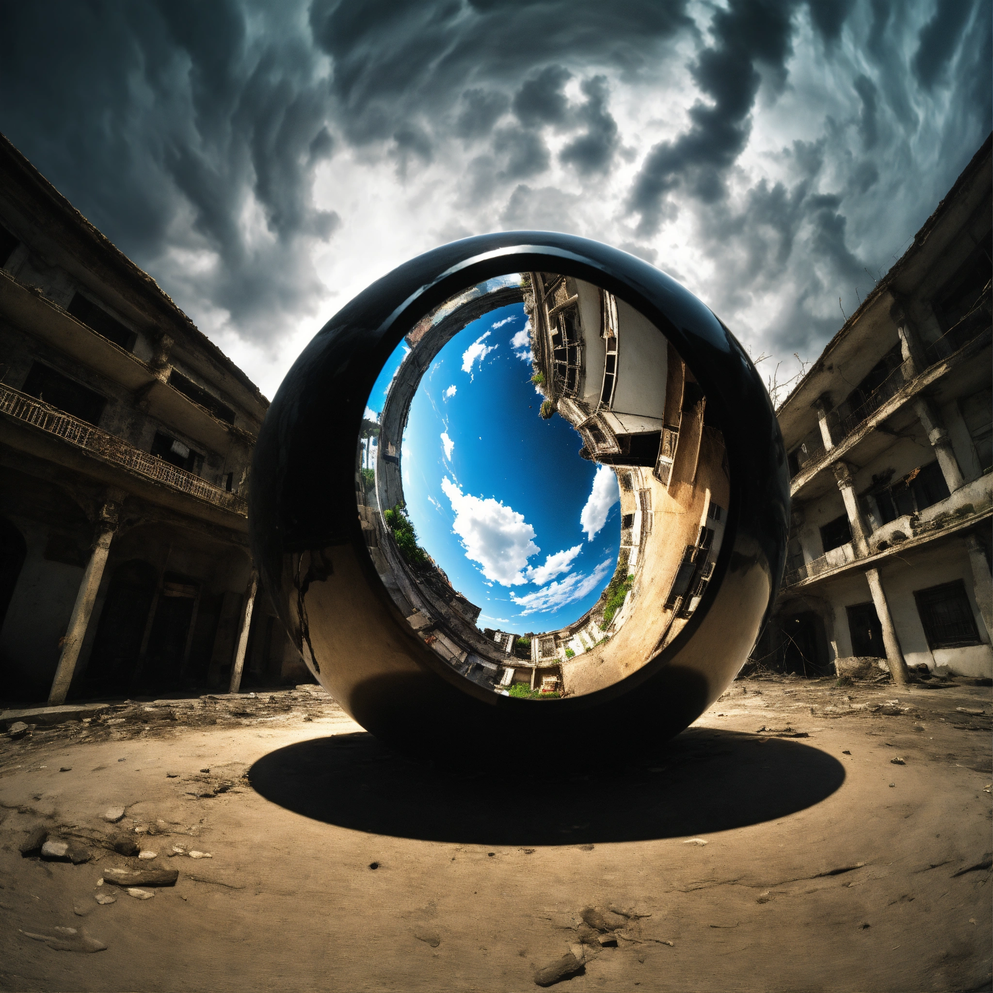 Lexica - Photo fish eye 3d Digital art Black strange object odd shape ...