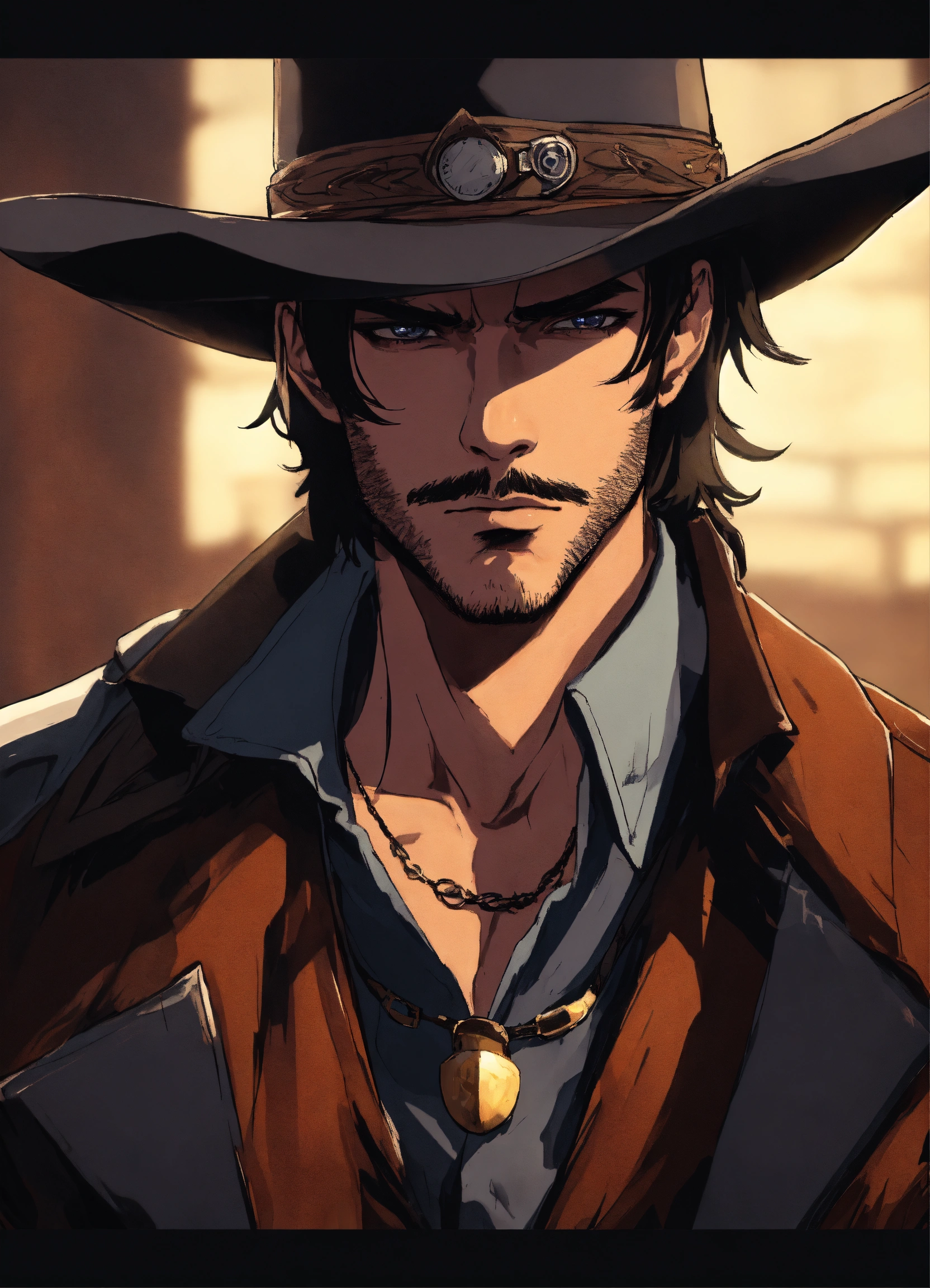 Lexica - Handsome male, wild west, portrait, wolfish features, dark ...