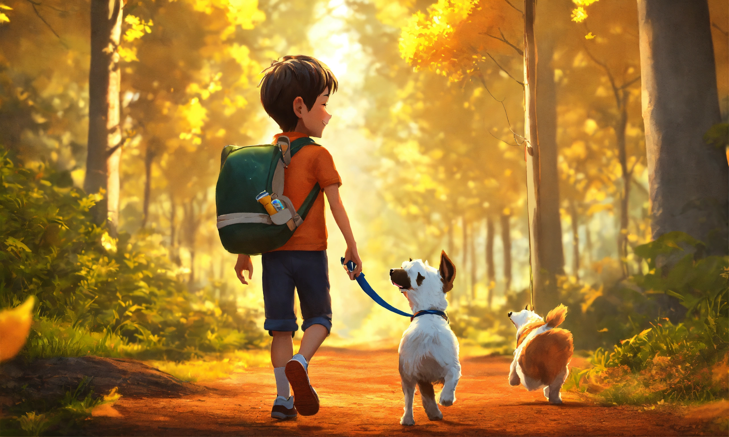 Lexica - Draw Lucas, a smiling boy, holding his faithful friend, Bolt ...