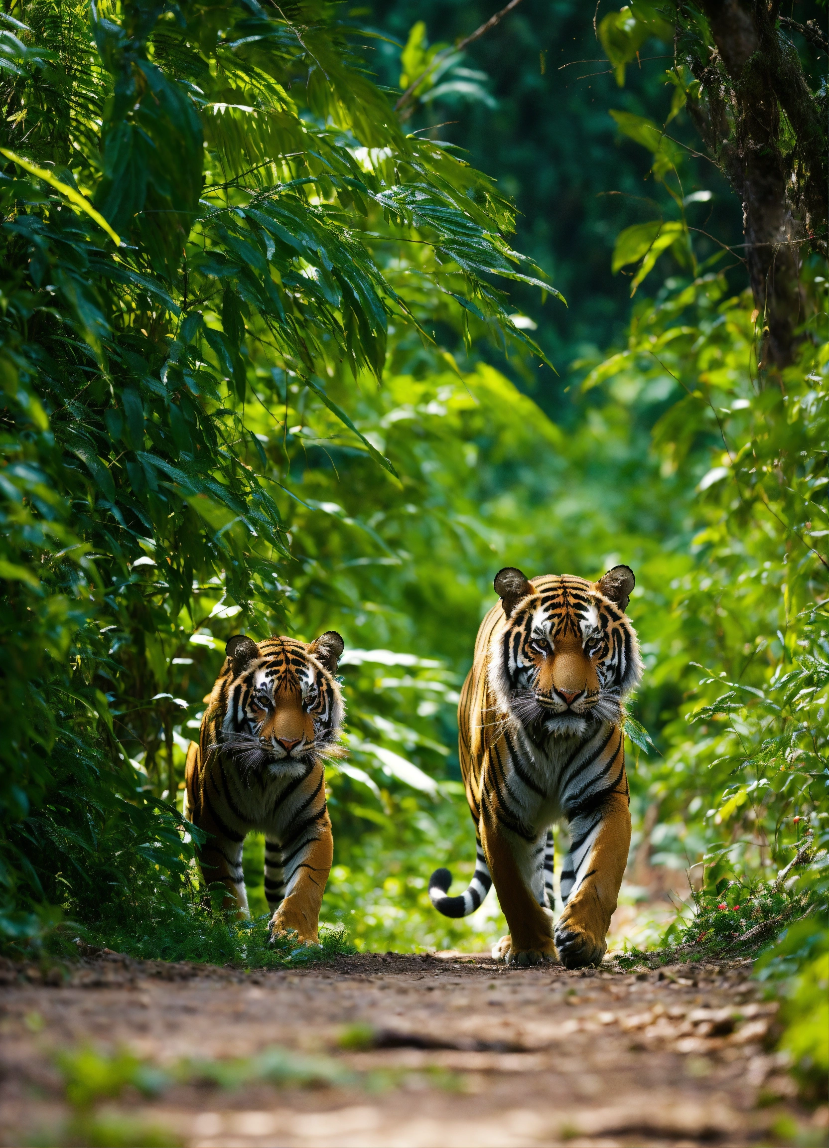 Lexica - Tigre vs panthère in the jungle.