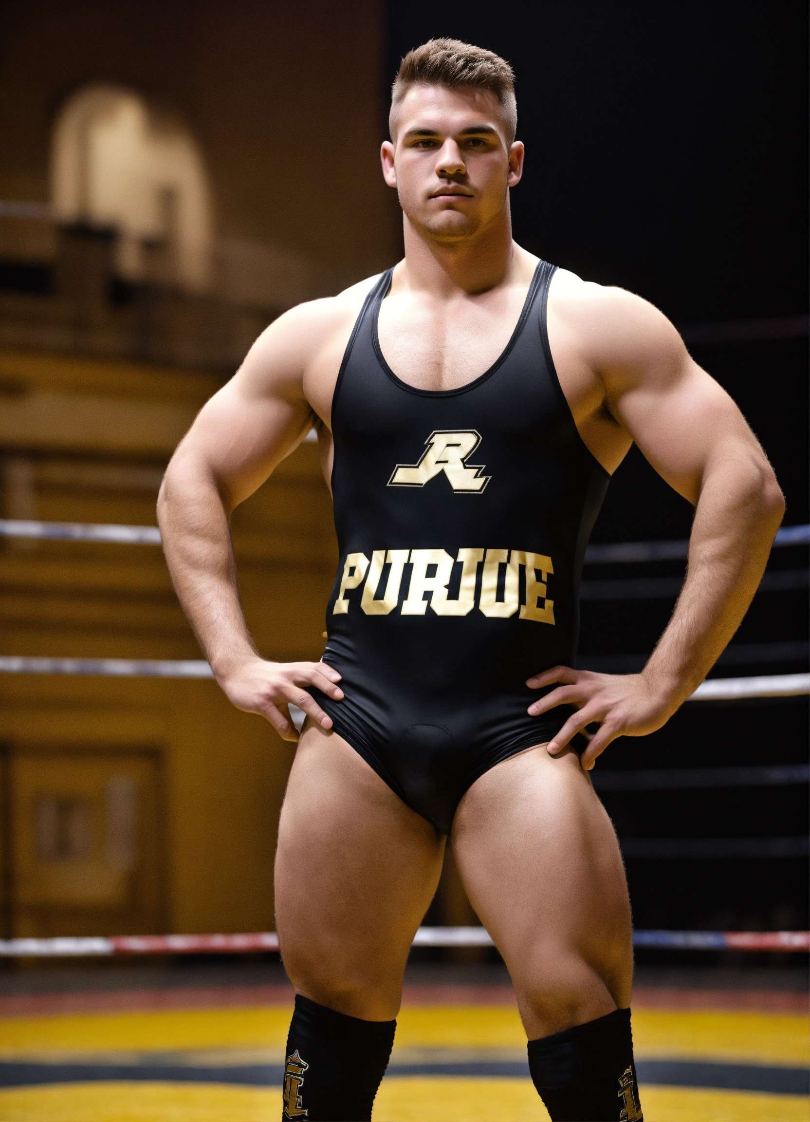 Lexica - An image of an hunky college jock in a wrestling singlet. The ...