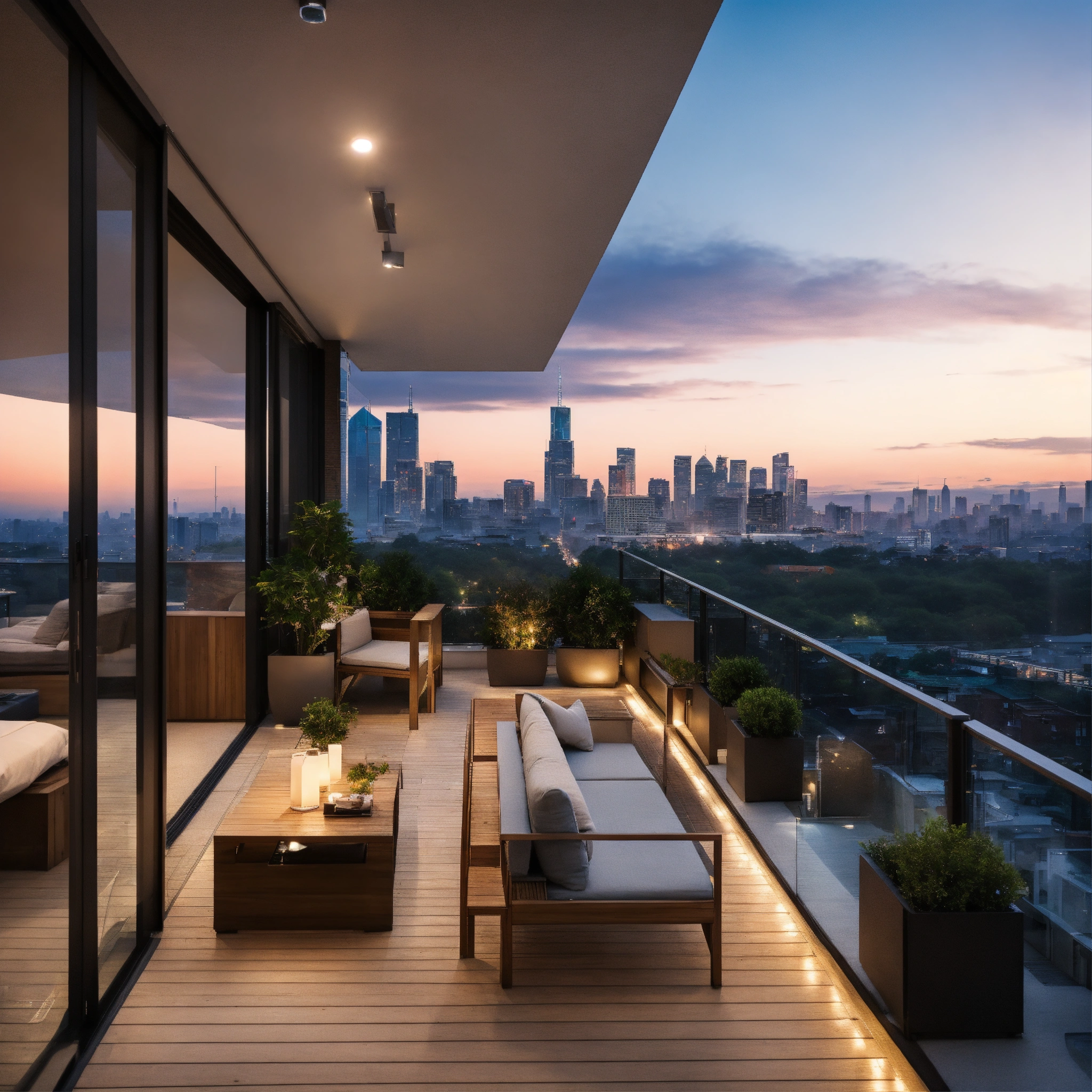 Lexica - A photo of a modern apartment with a balcony. The apartment is ...