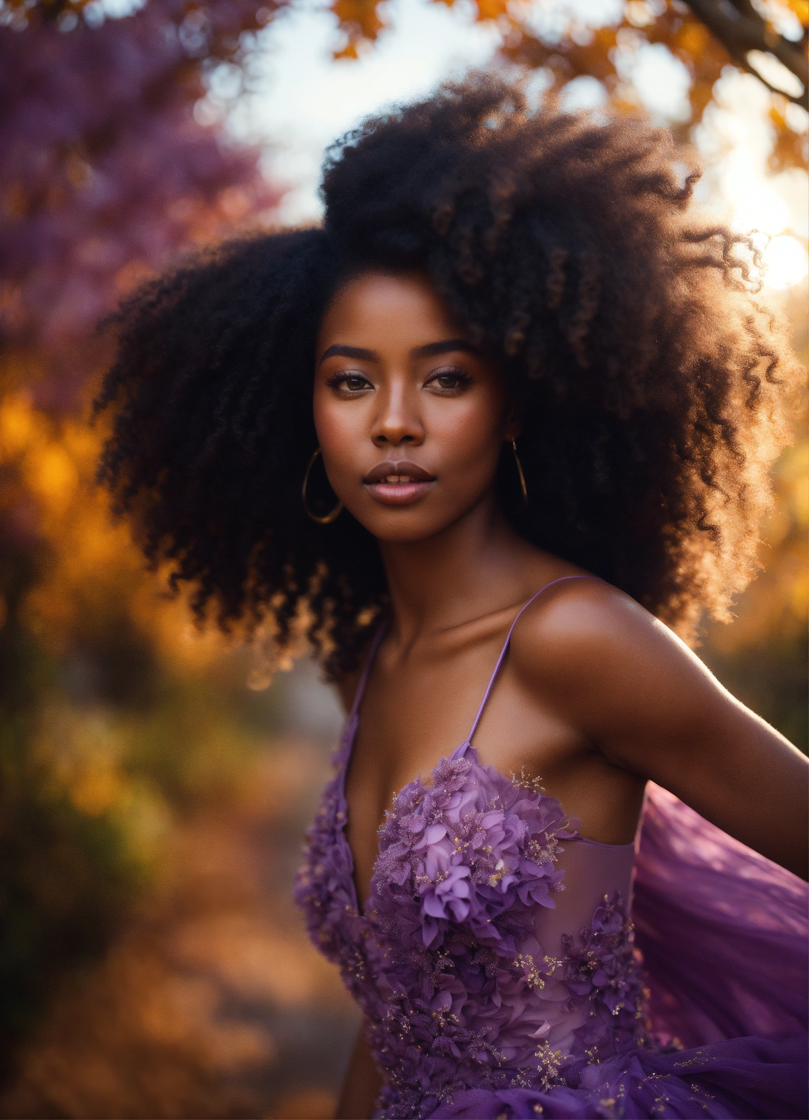 Lexica - Beautiful Melanated woman, running down lane, Bright, afro ...