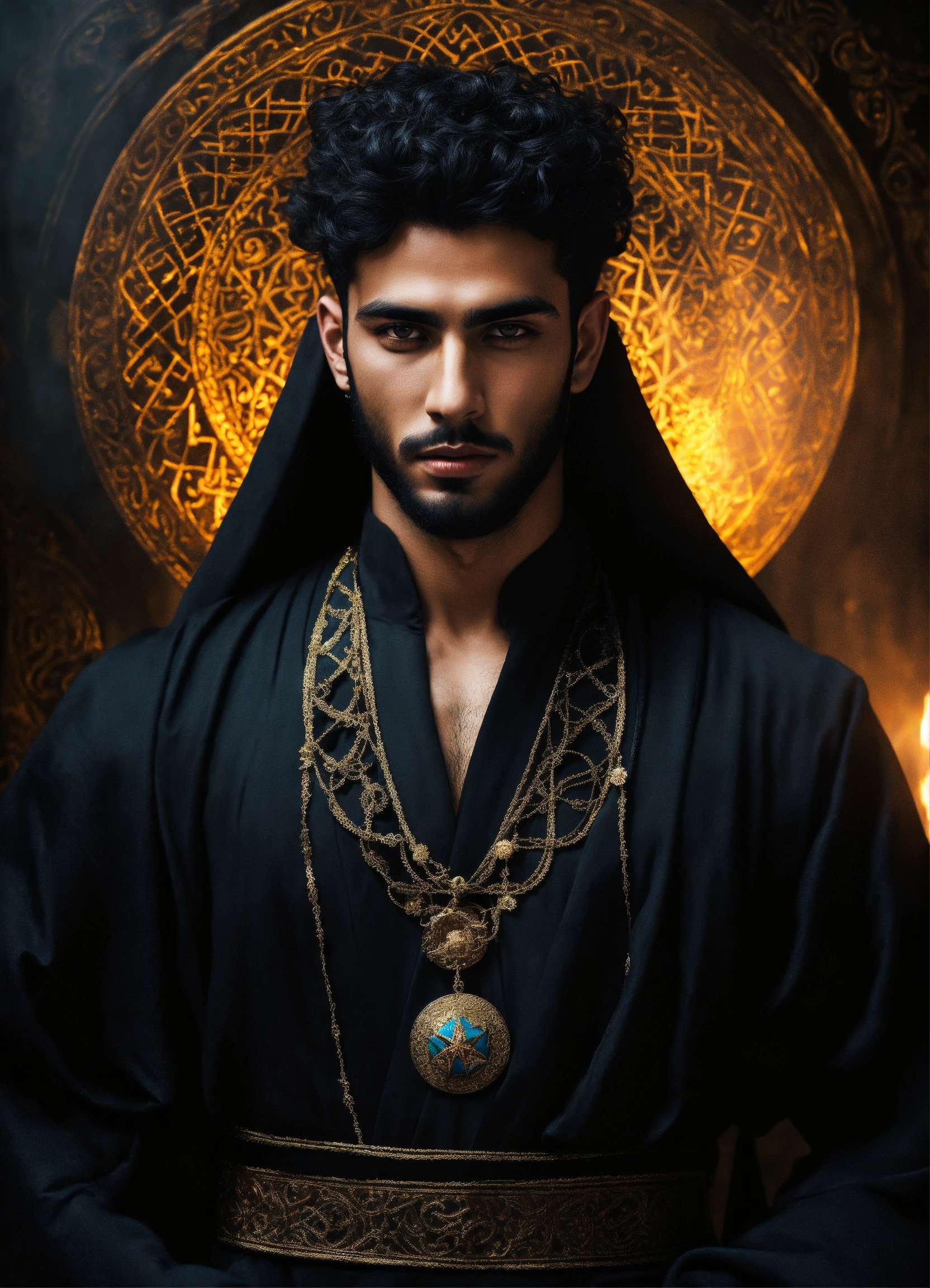 Lexica - Young handsome malevolent Arabic male sorcerer, dark ...