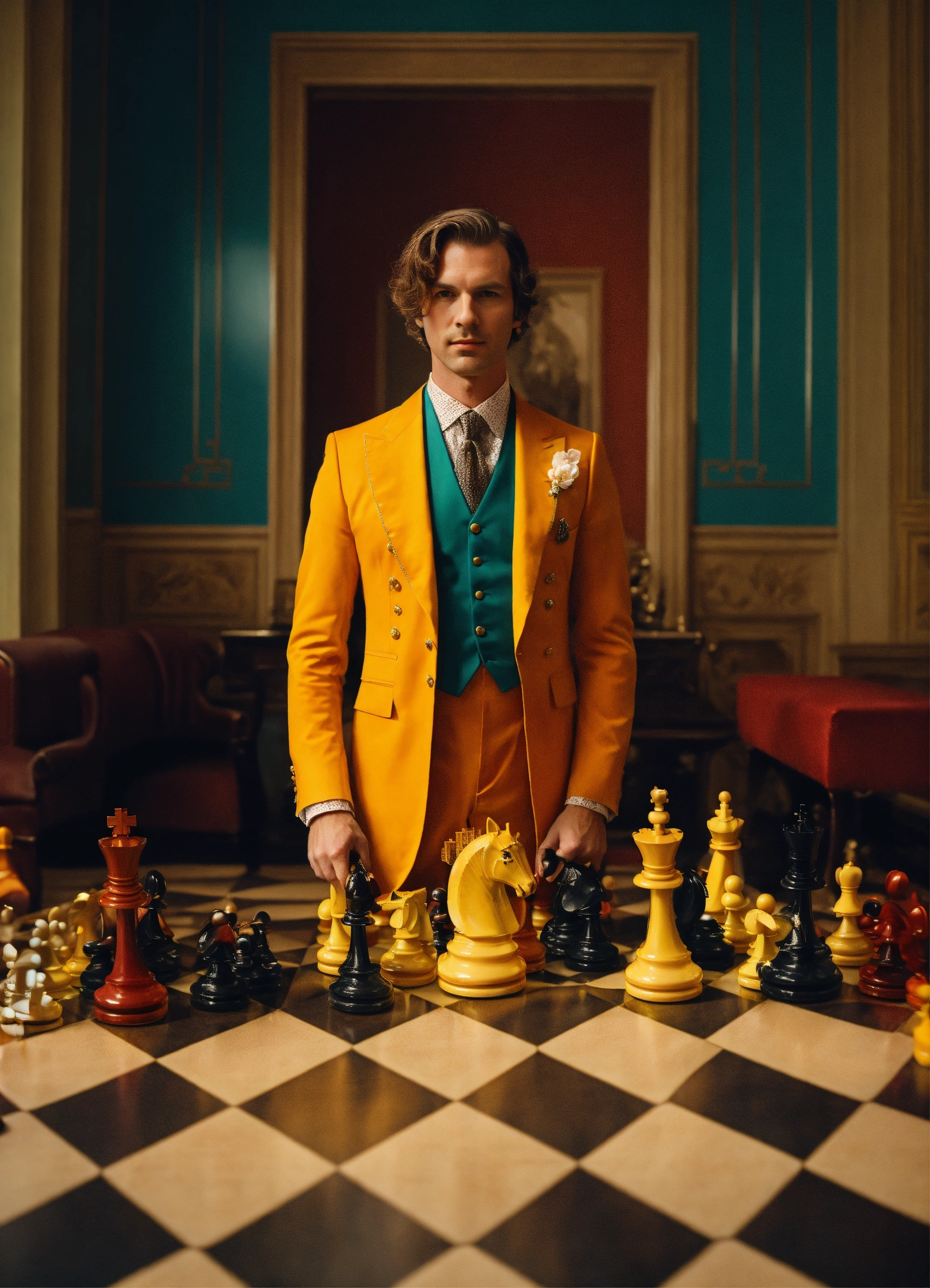 Lexica - Award - Winning Cinematic Still of chess-pawn-Headed butler ...