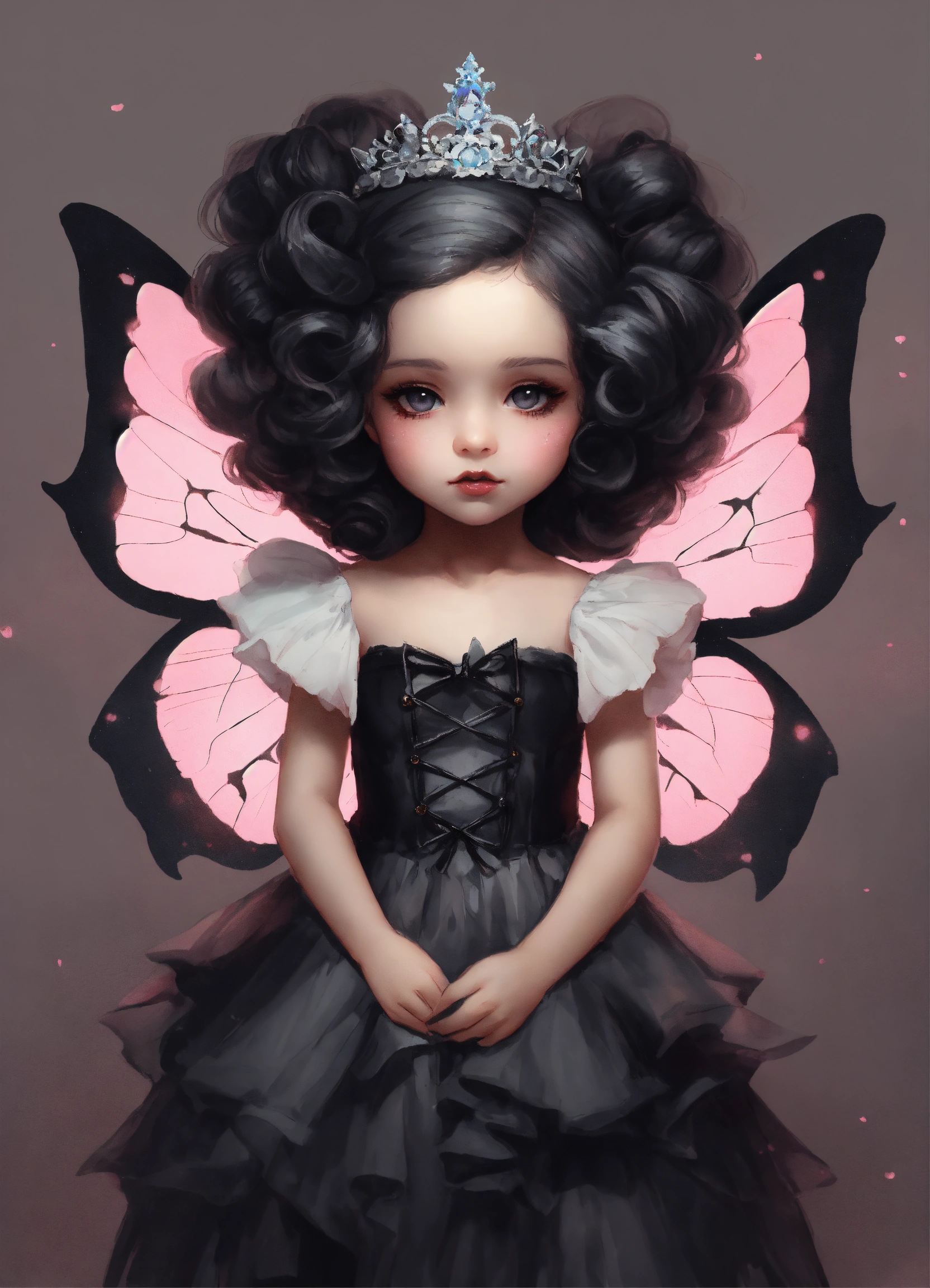 Lexica - Portrait and shot full body of a very cute dark fairy gothic ...