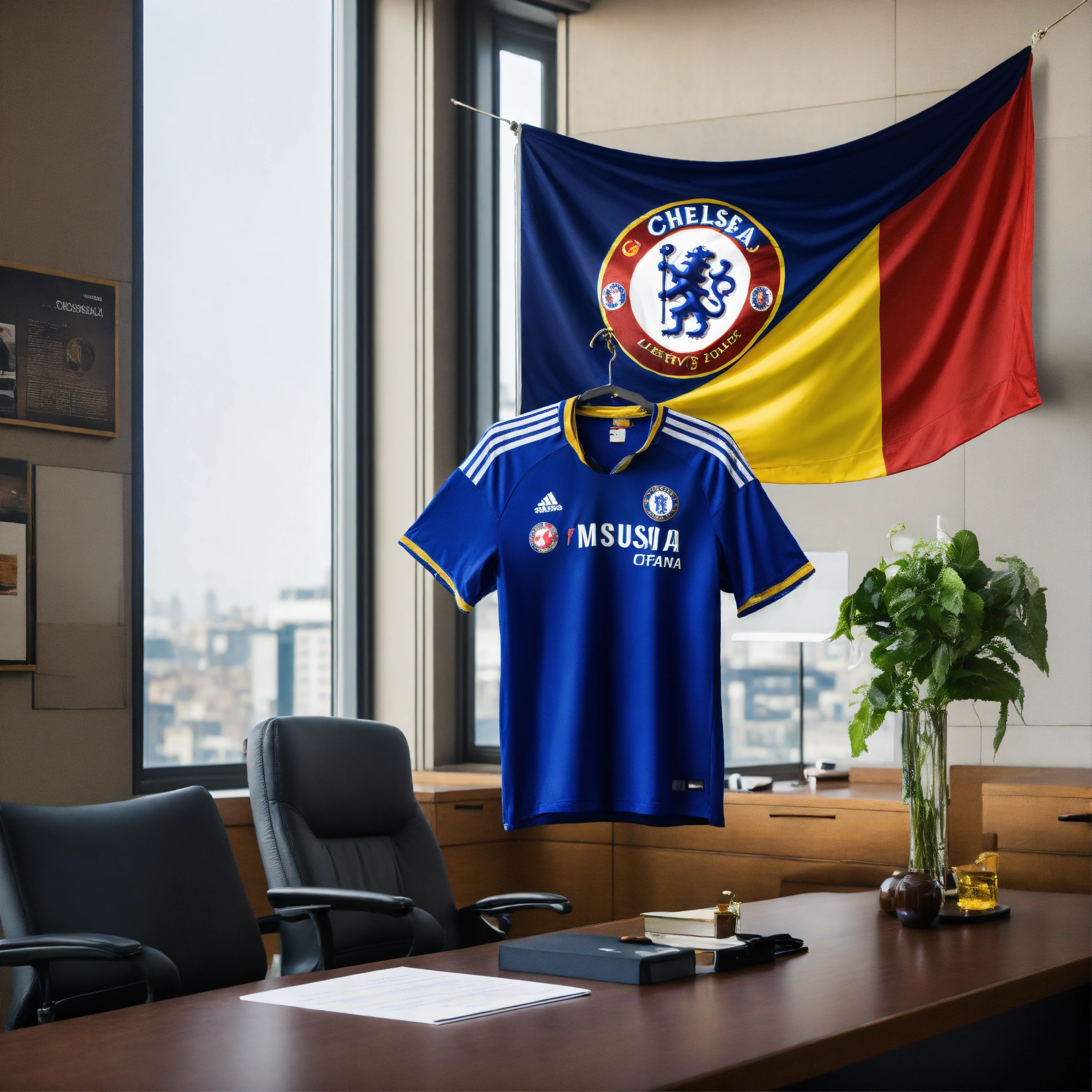 Lexica - Chelsea soccer jersey number 7 hanging next to Ghana flag in ...