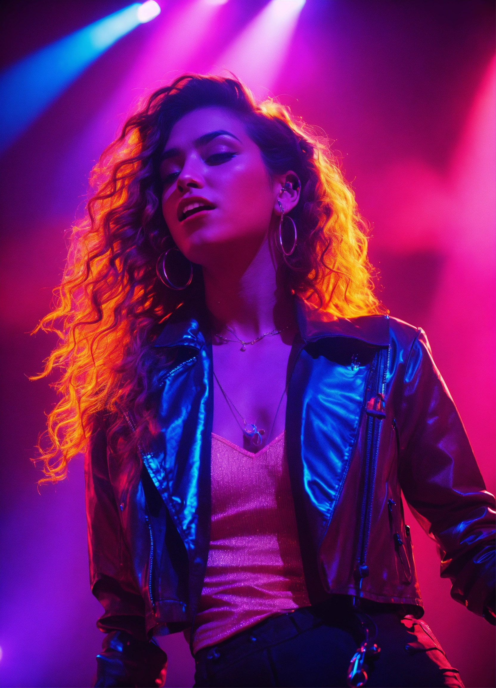 Lexica - Cinematic photography, modern, female singer on stage ...