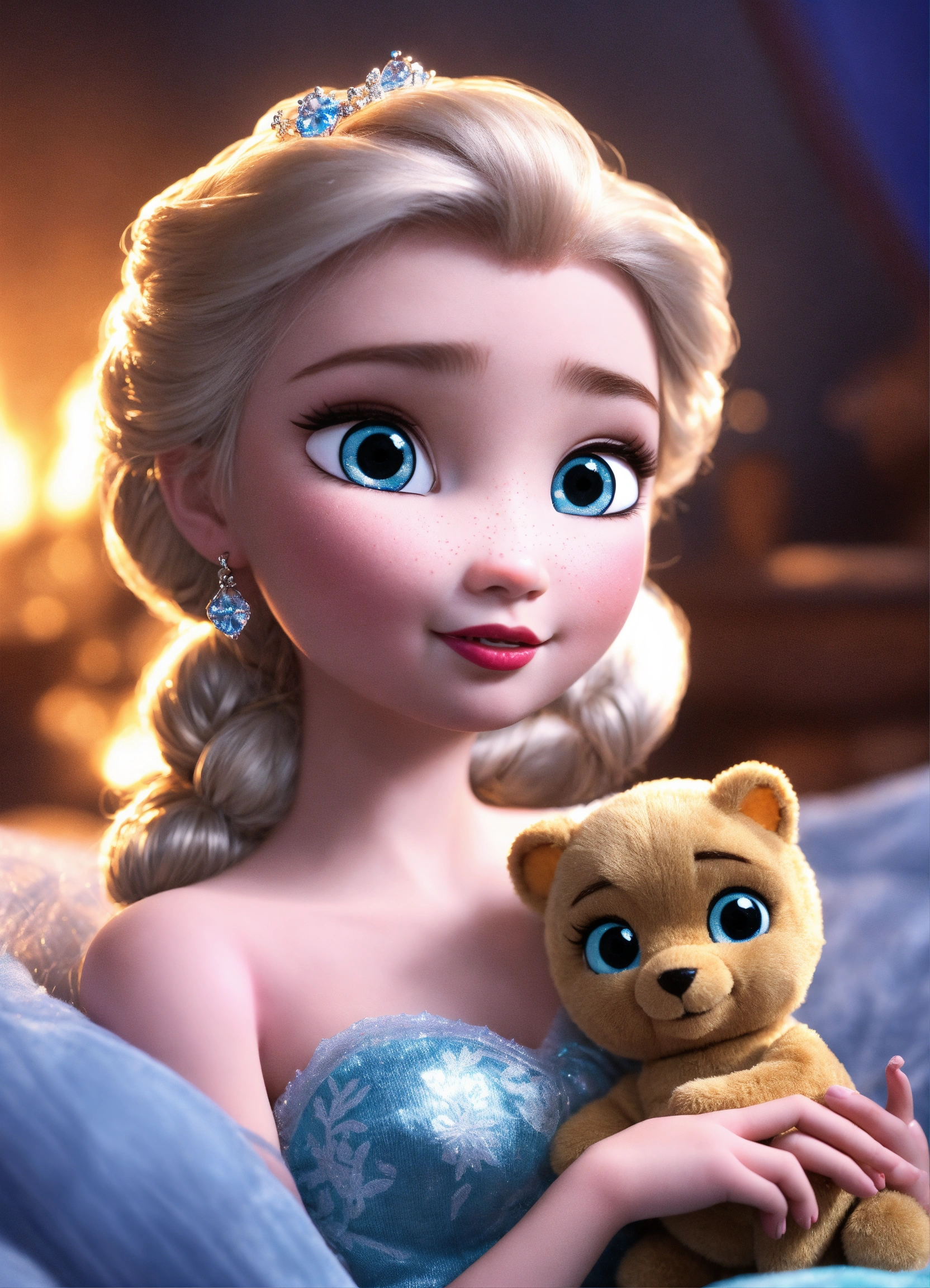 Lexica - Elsa plays with a little doll