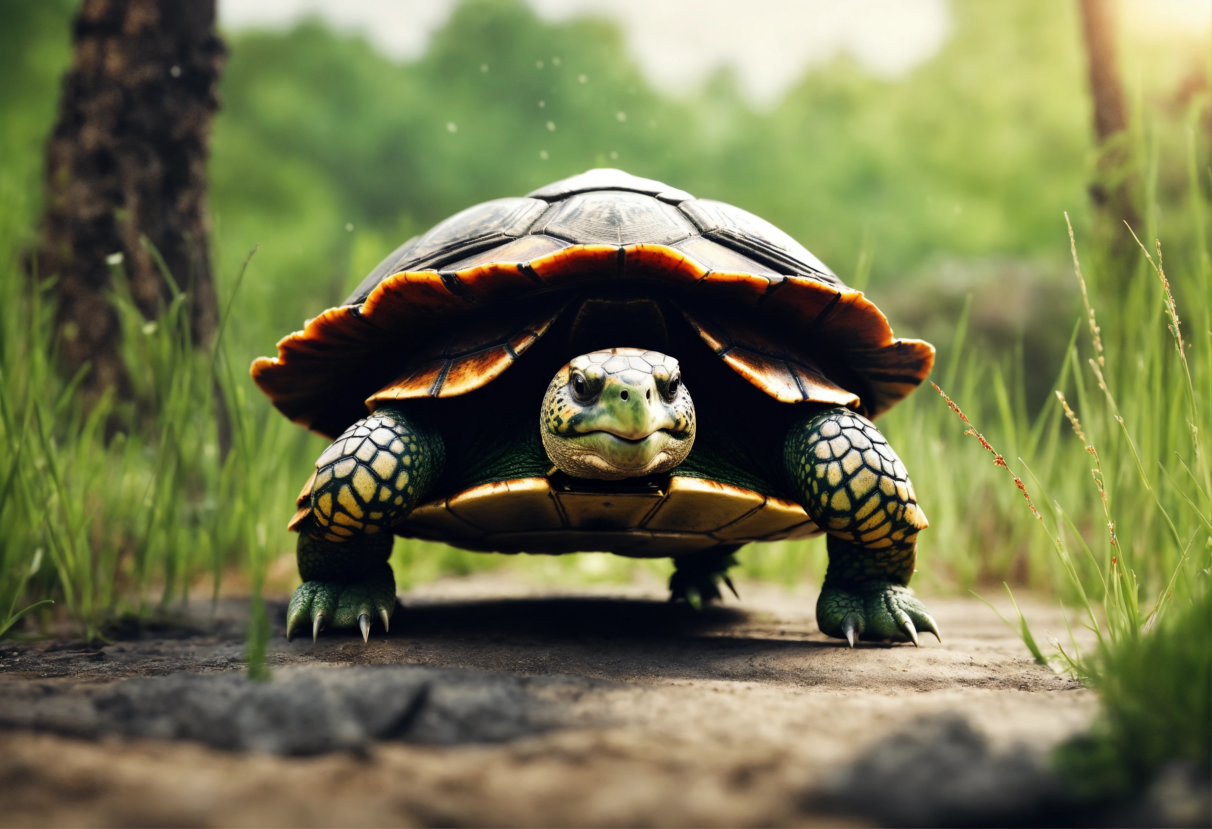 Lexica - Turtle Samurai. Battlefield. Hyper realistic.