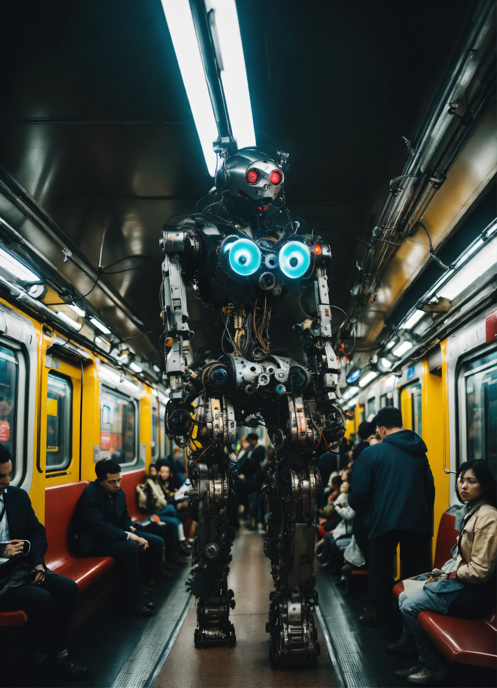Lexica - Dark aesthetic, futuristic mechanical robot with (gears and ...