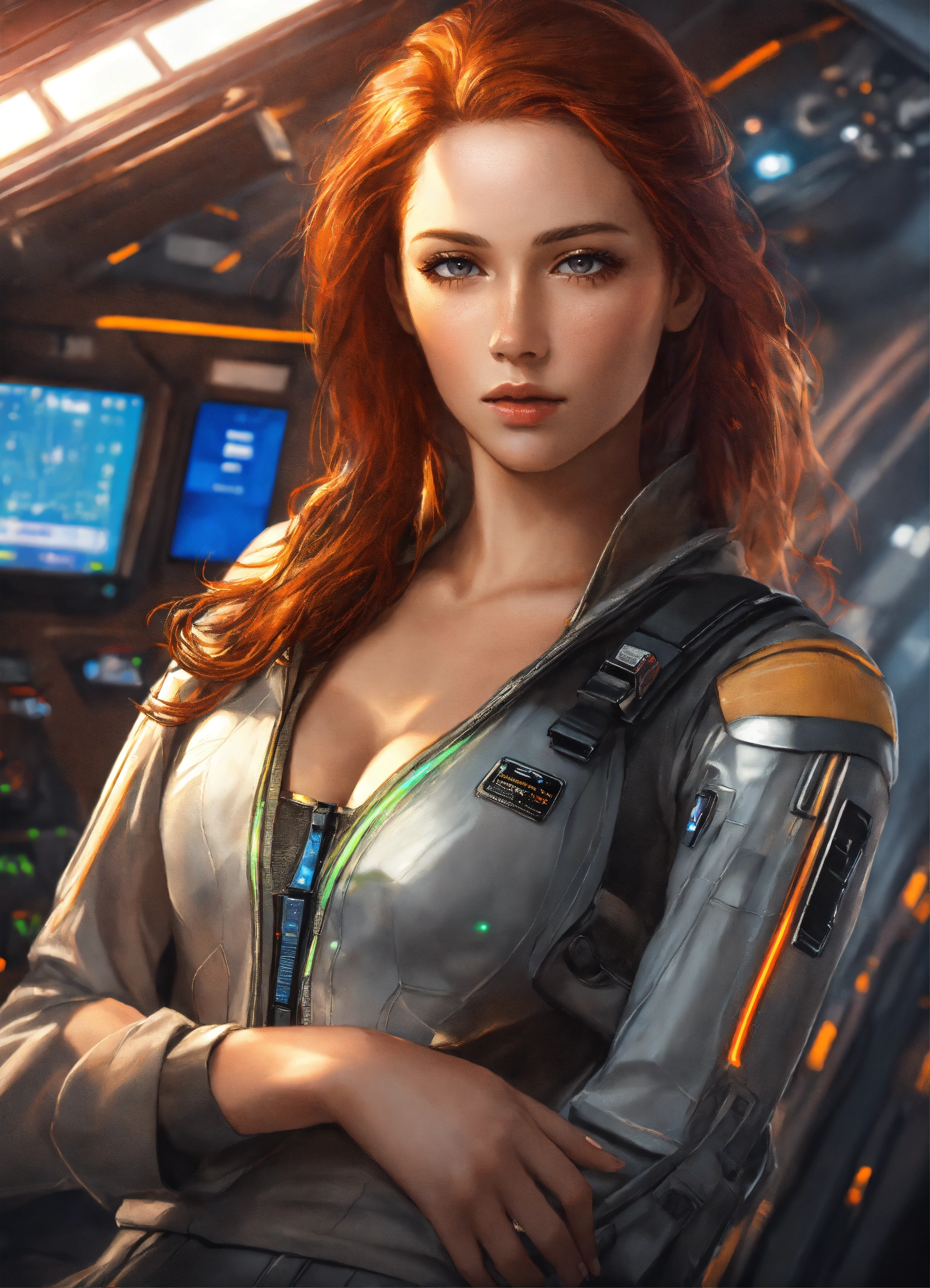 Lexica - Portrait, ultra realistic, beautiful android girl with auburn ...