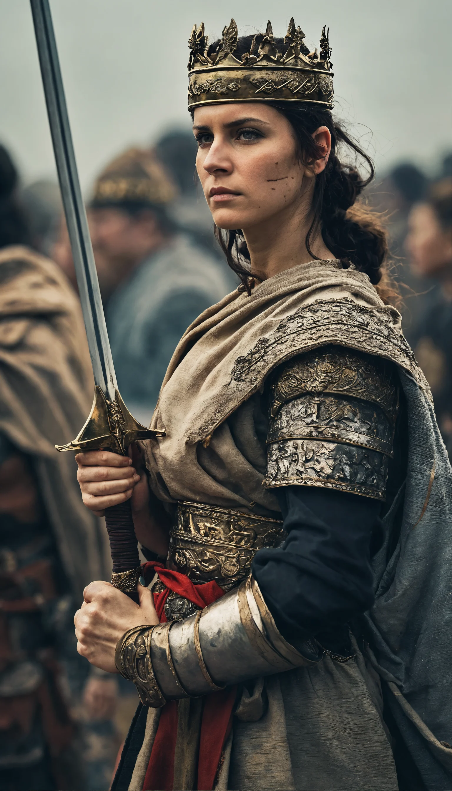 Lexica - A woman in battle clothes and holding a sword who became an ...