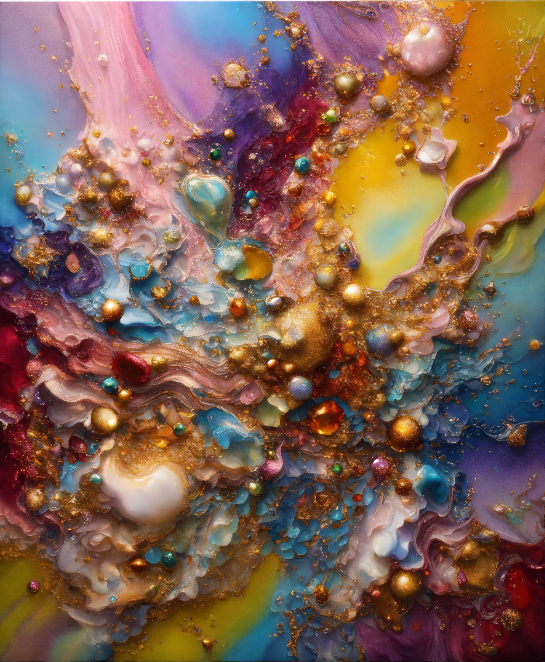 Lexica - Colorful abstract painting oil and water complex complicated ...