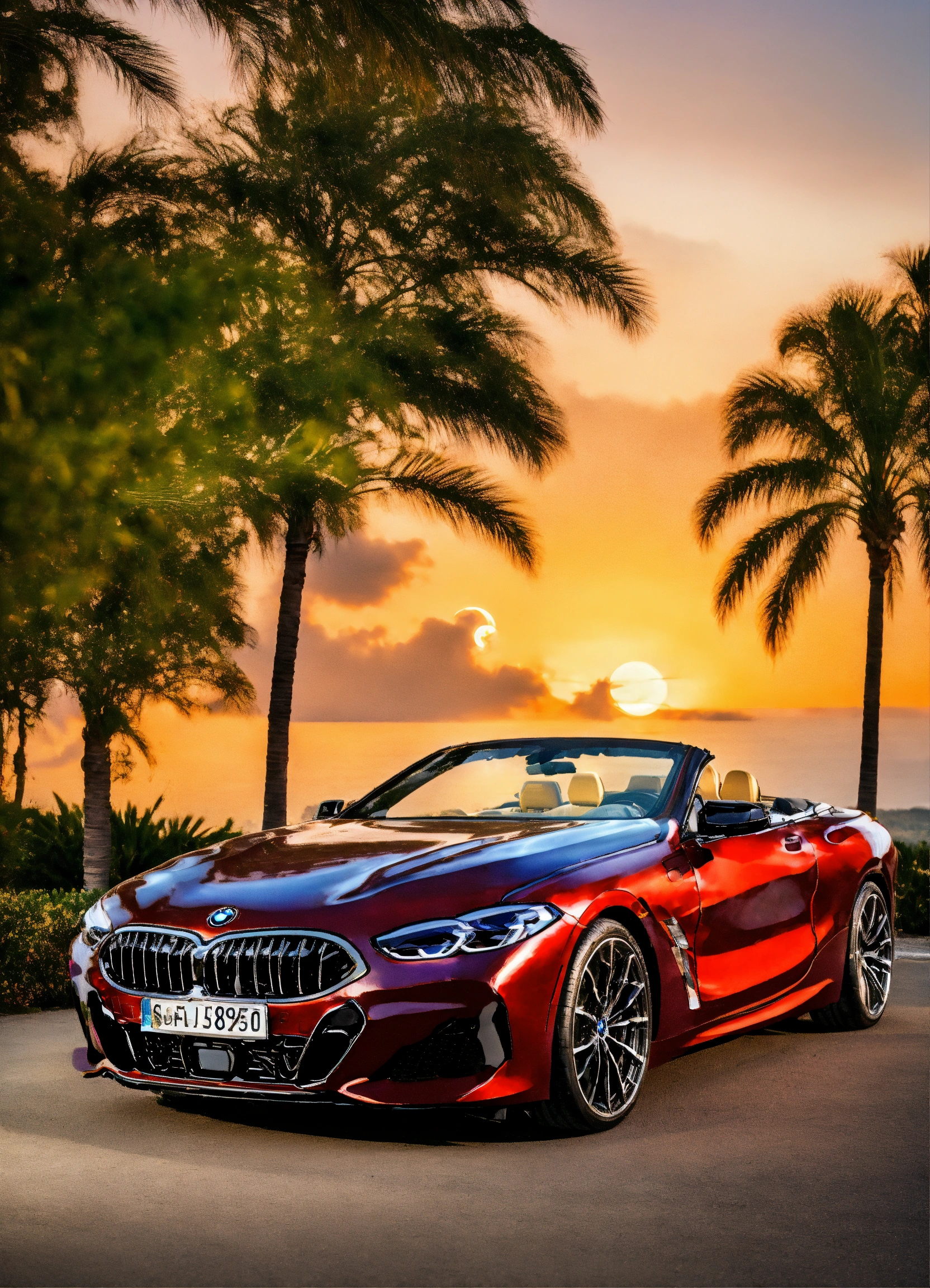 Lexica - 20203 bmw 850i convertible burgundy and Gold with mansion and ...