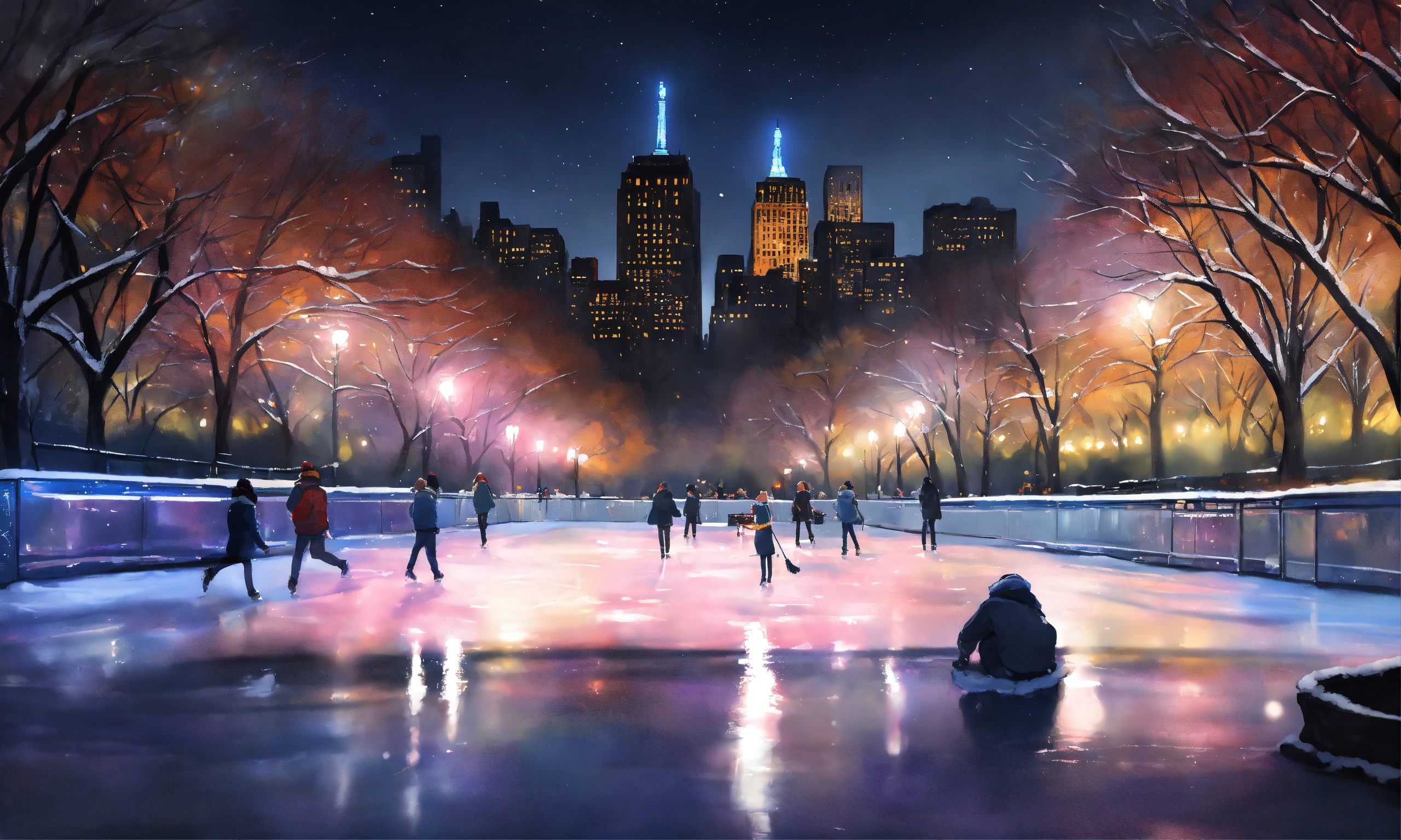 Lexica - Epic beautiful shot of a ultra detailed ultra cozy ice rink in ...