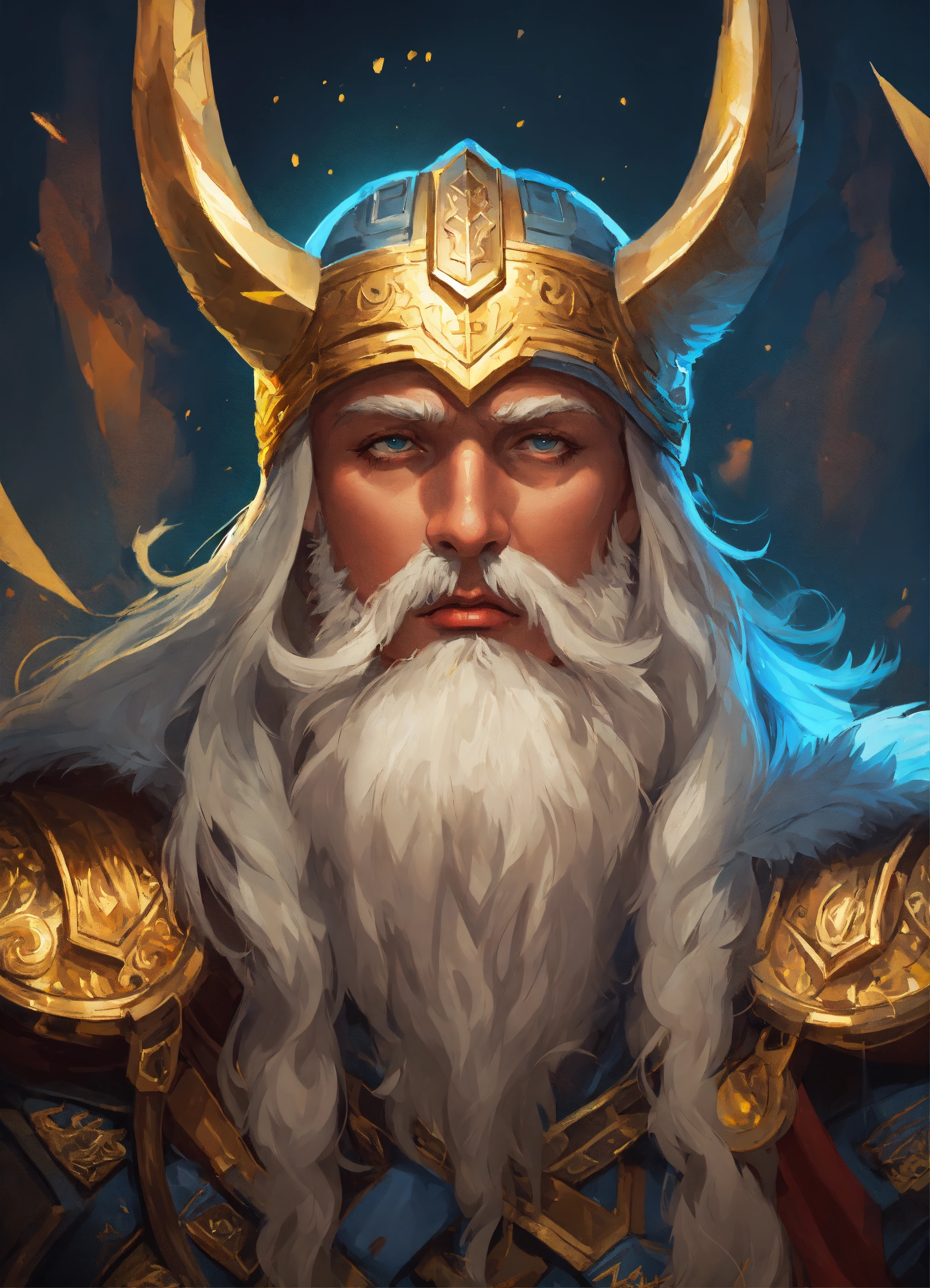 Lexica - Valhalla god Odin, cartoon oil paint, 2D illustration style ...