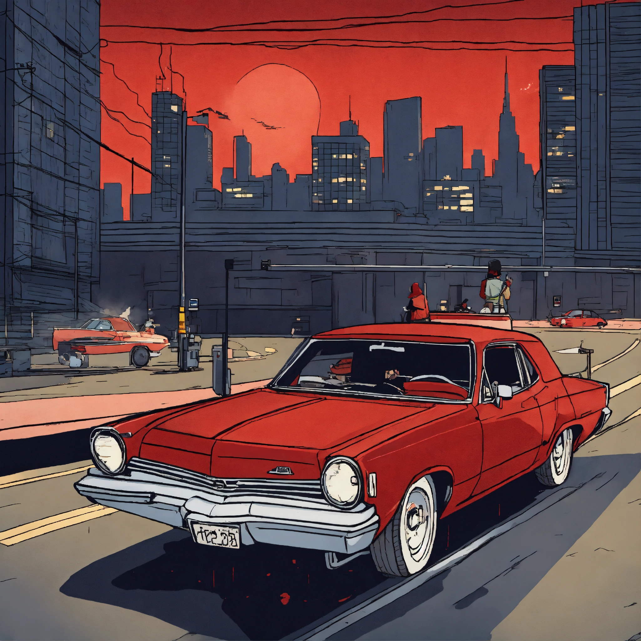 lexica-death-lead-on-a-red-car-hood-in-city-in-the-nightin-cartoon-style