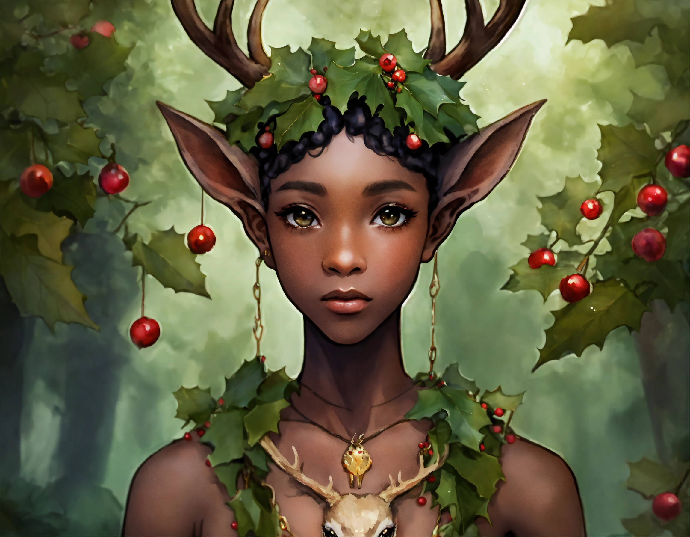 Lexica A Deep complexion extremely pointed eared Black Elf with a