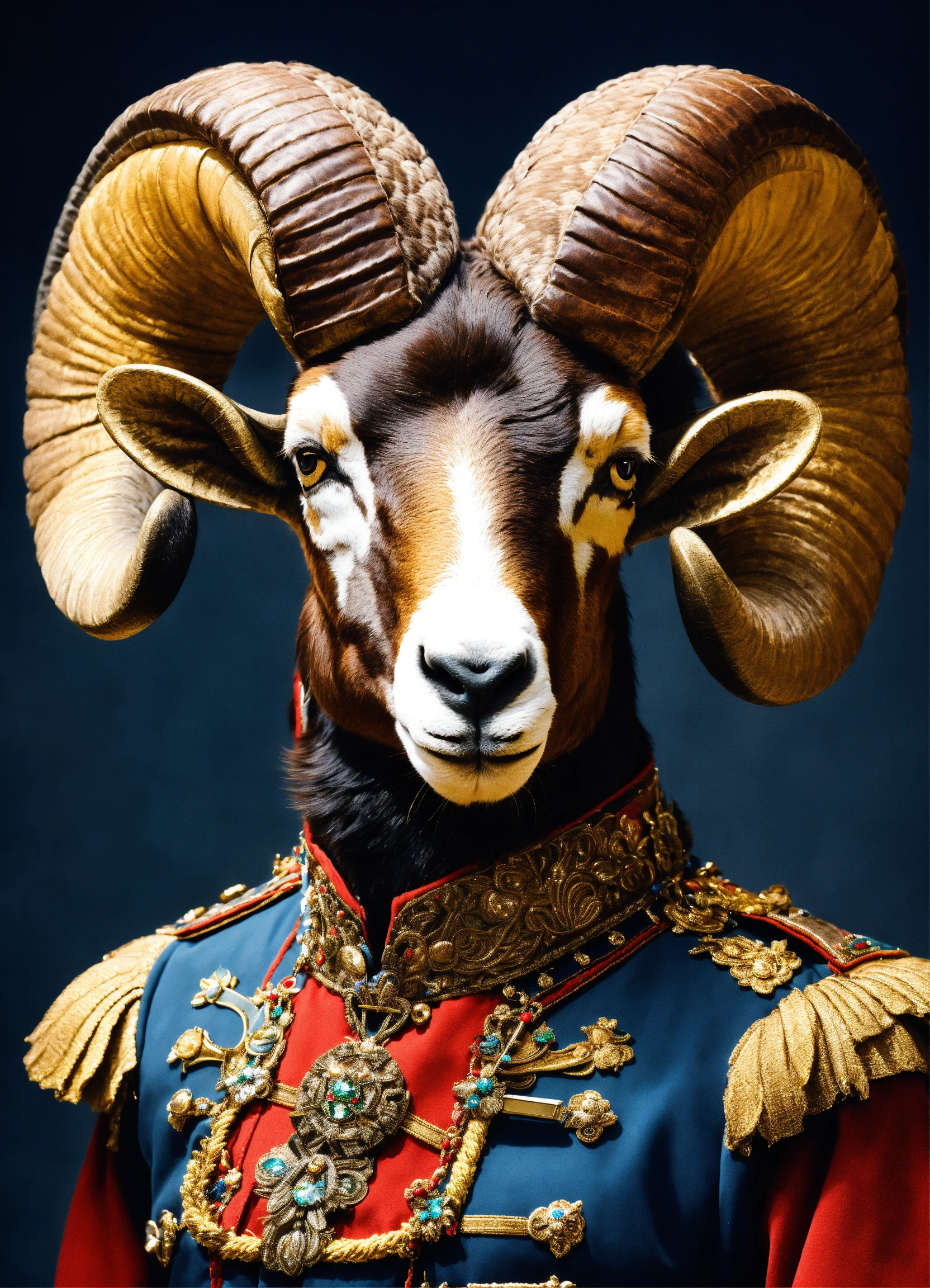Lexica - Highly detailed portrait of a bighorn ram dressed as a German ...