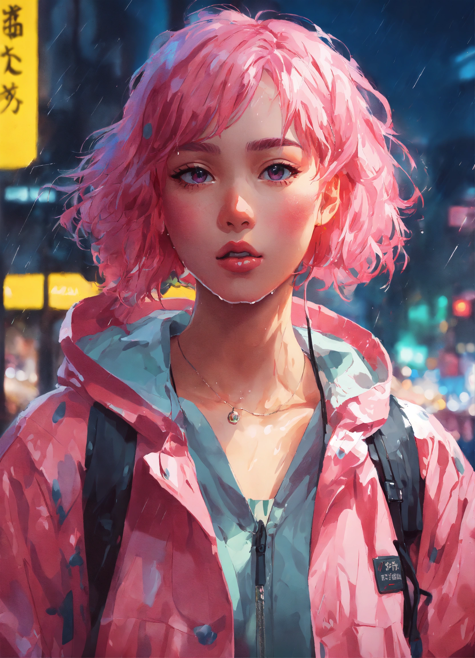 Lexica - 8k photo portrait of a stunning woman with pink hair in a ...