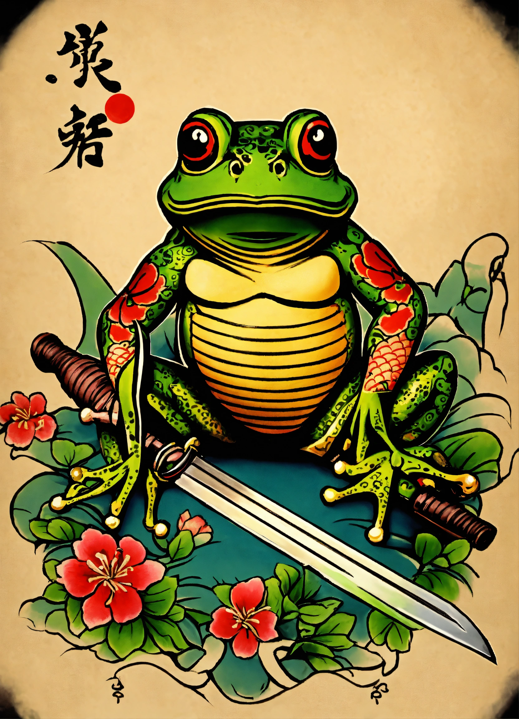 Lexica - Classic japanese tattoo style , frog with japaneese tattoo ...