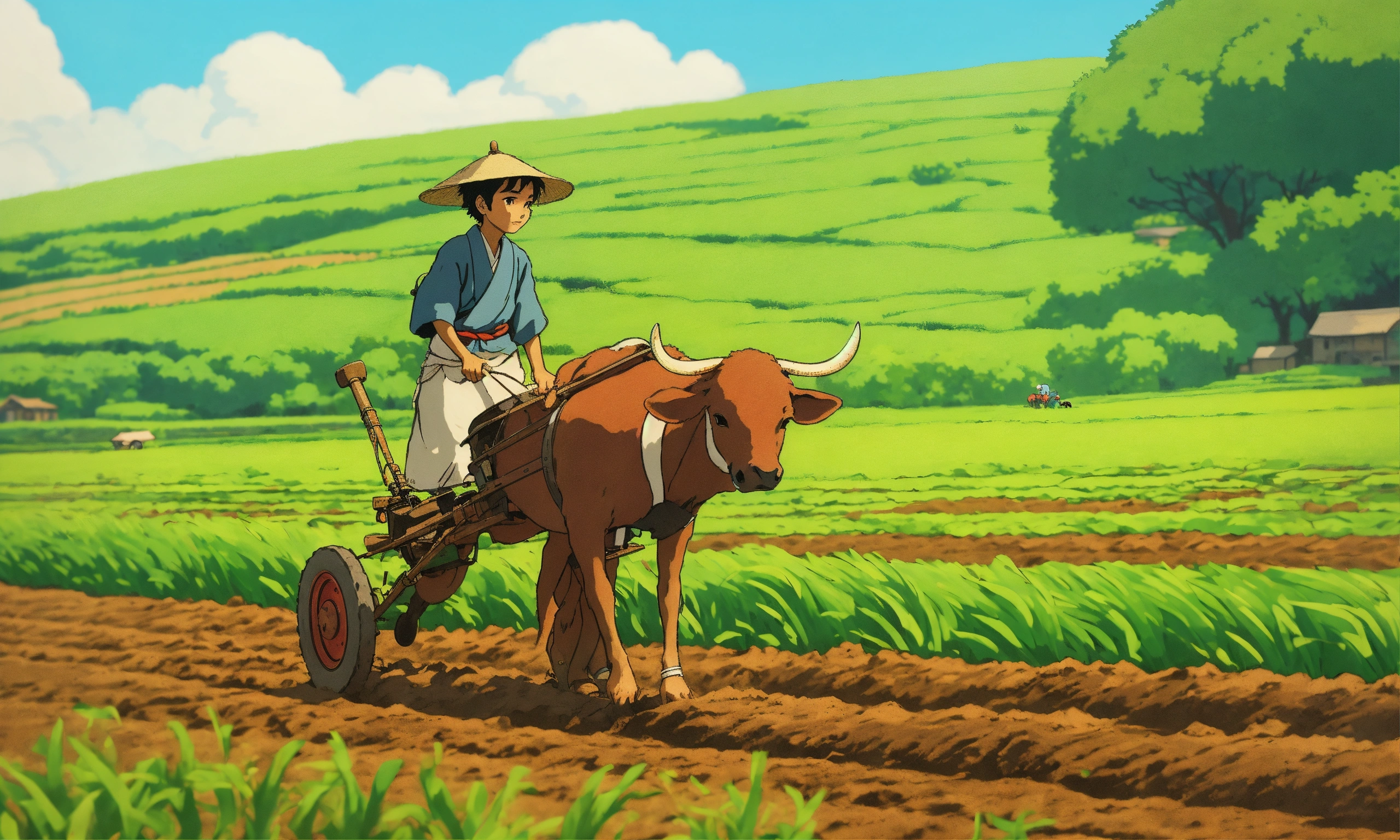 lexica-japanese-miyazaki-hayao-style-art-an-indian-boy-ploughing