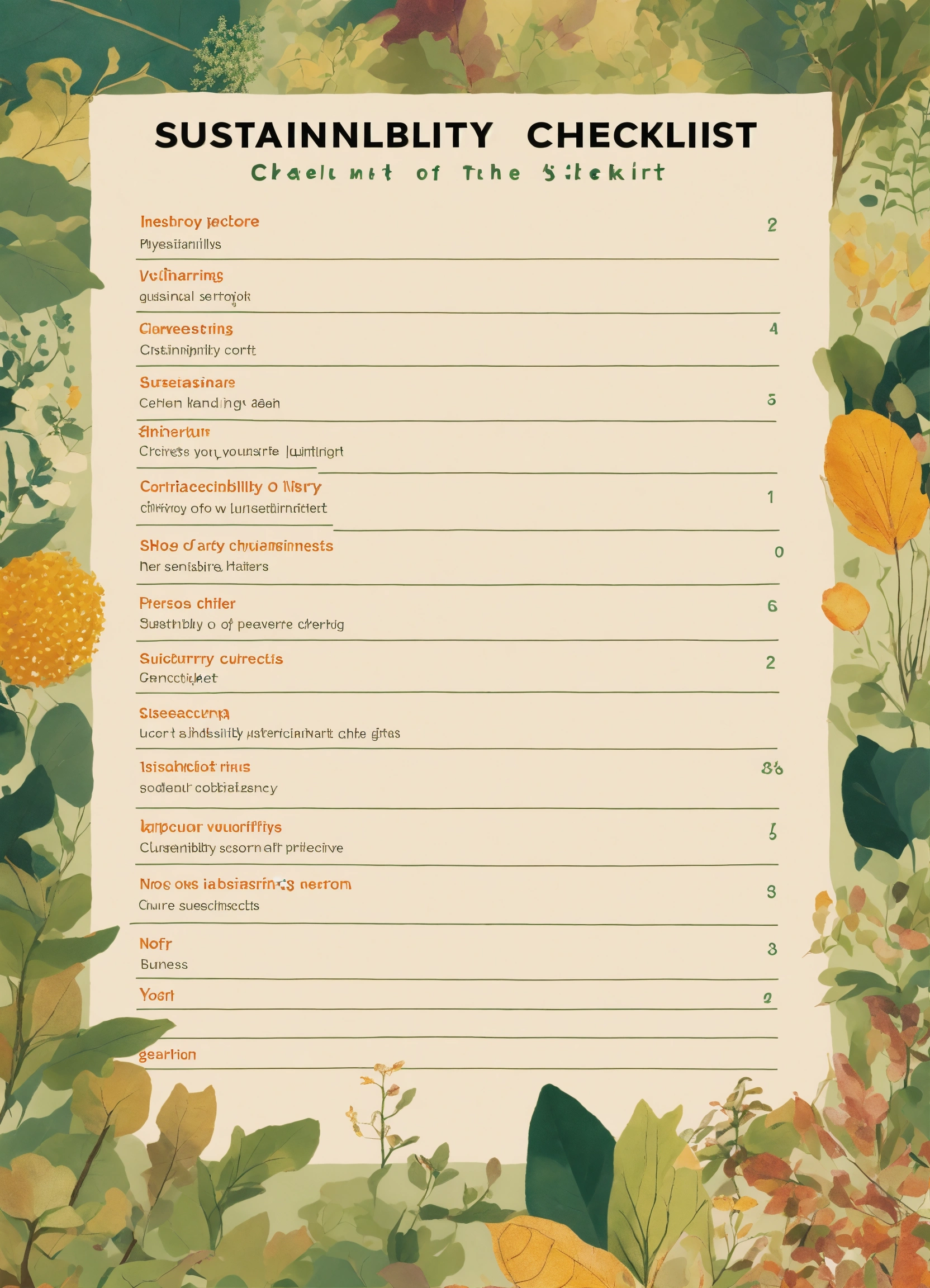 Lexica - Image of the header of the sustainability checklist sheet of ...