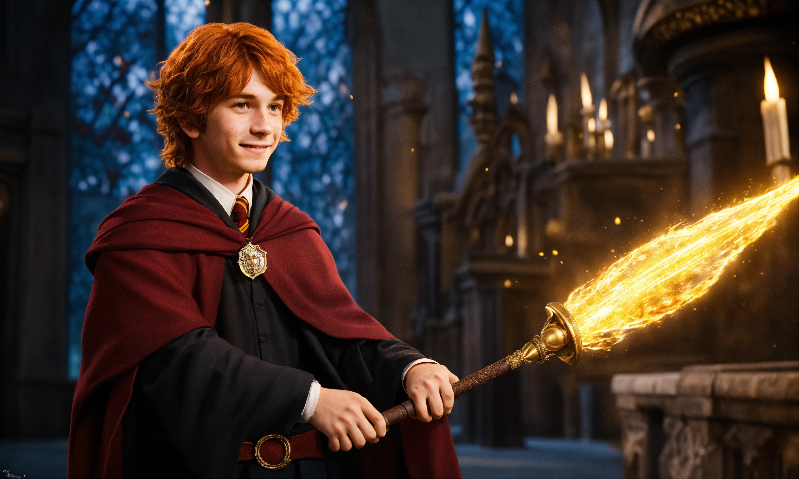 Lexica - Describe a photograph of a kind-hearted, red-haired young ...