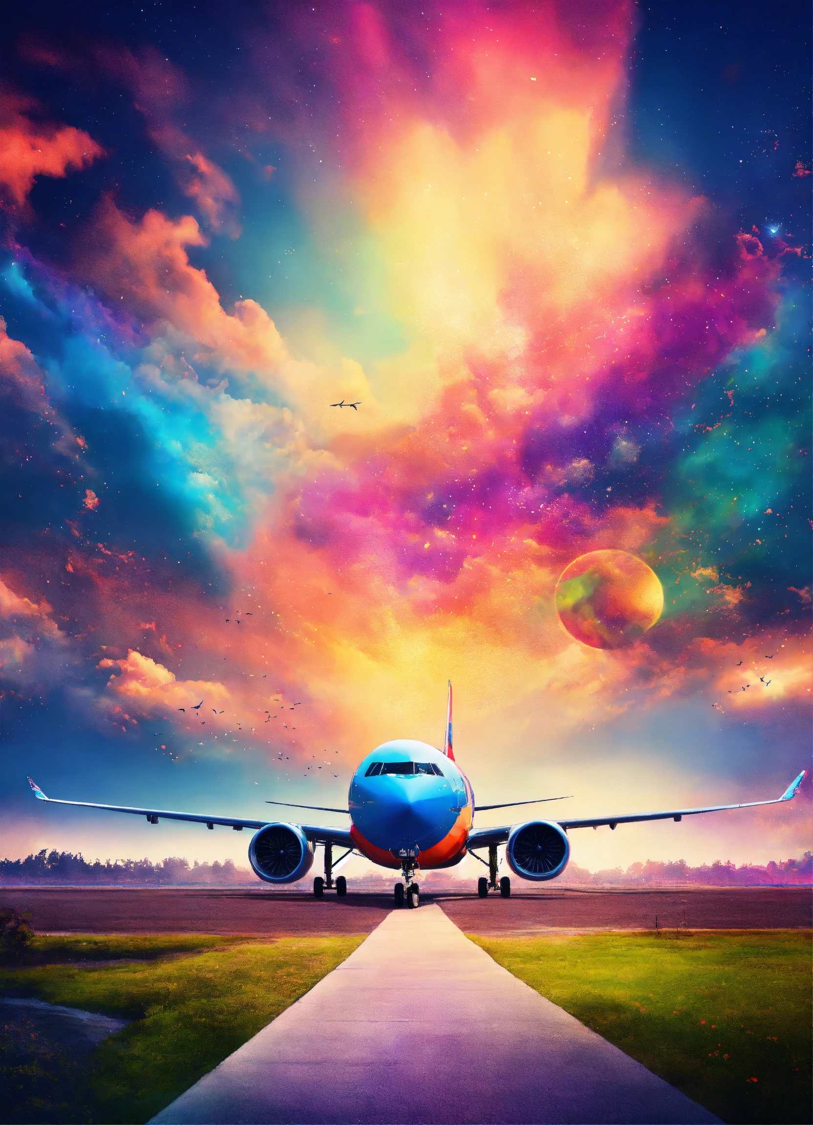 Lexica - Colorfull bavkground, plane, magical