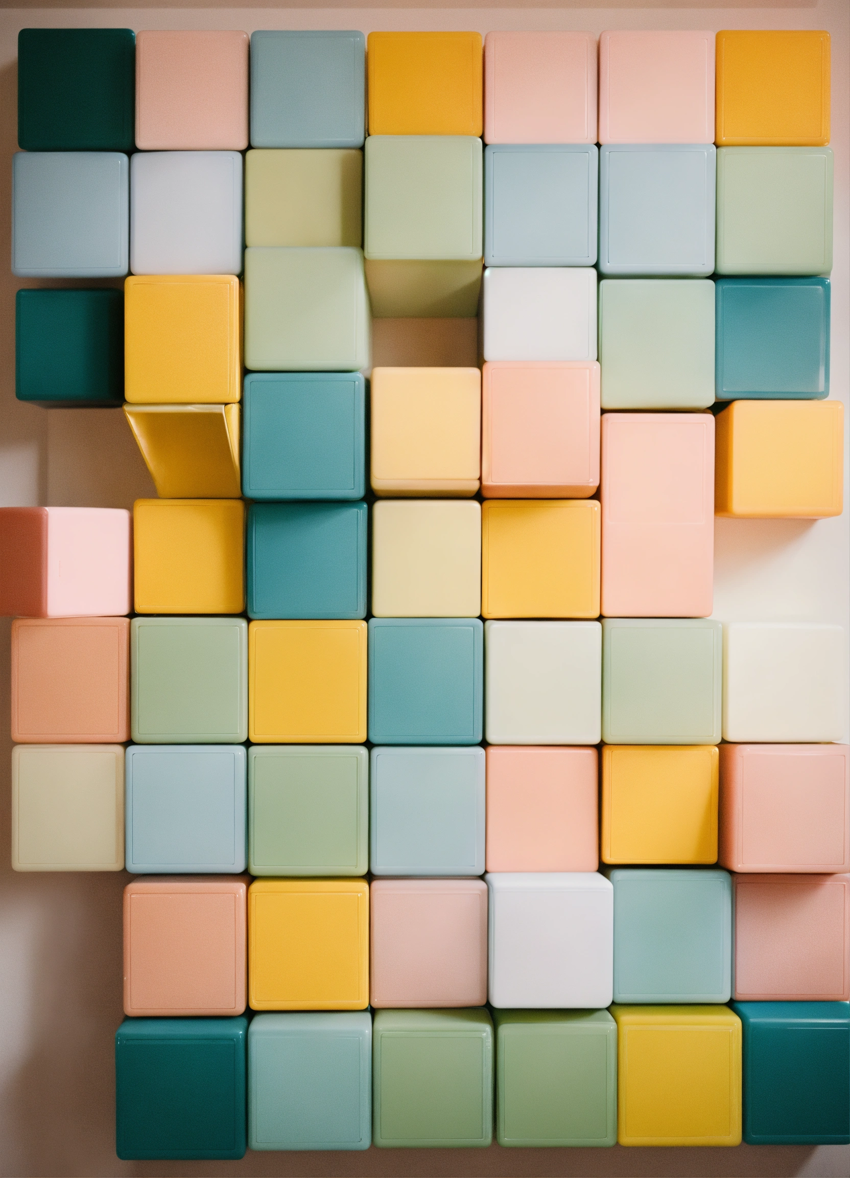 Lexica - Stuff things neatly organized in cubes fresh palette minimalist
