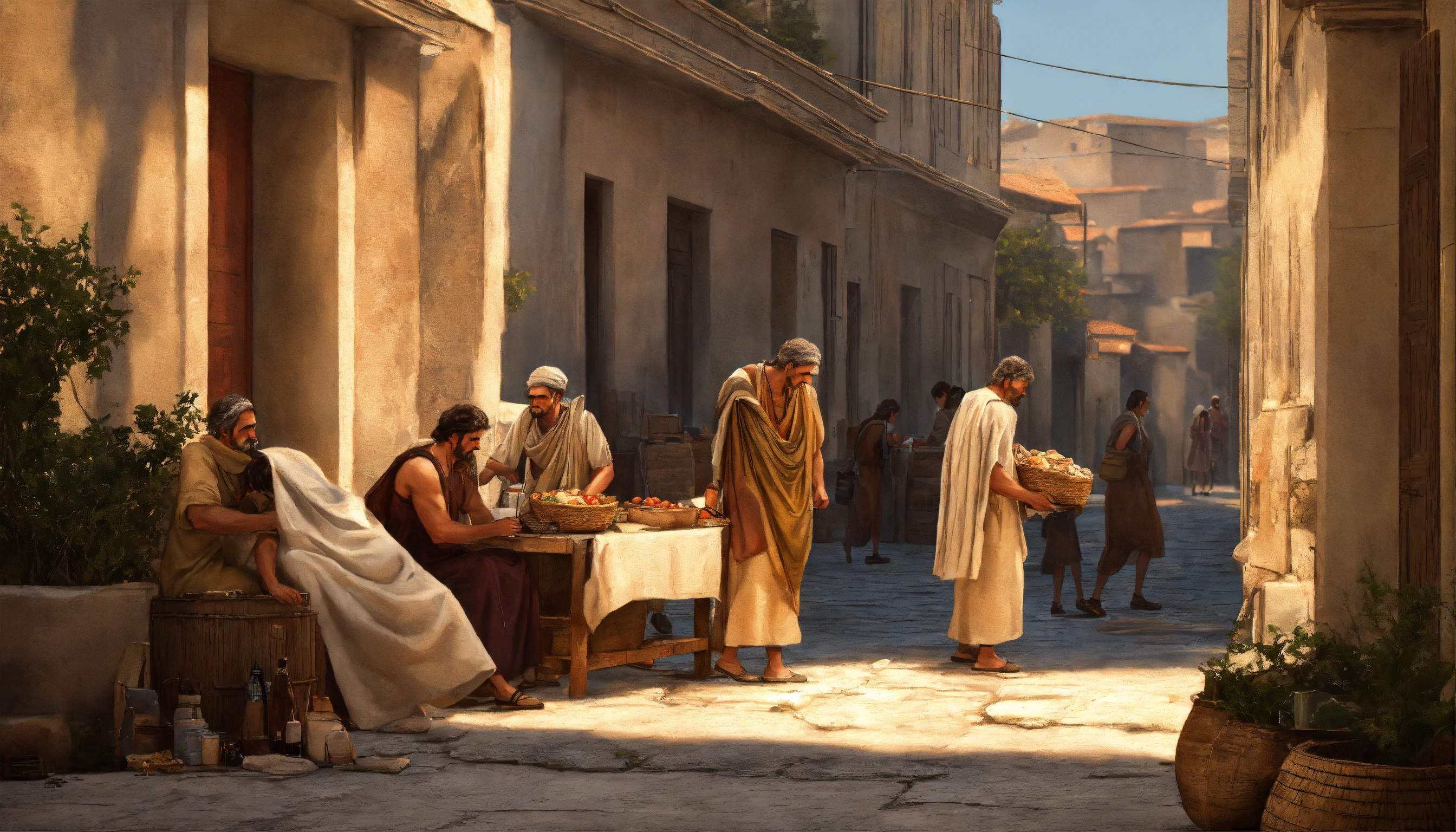 Lexica People from ancient Greece, poor, assisting the needy, in the