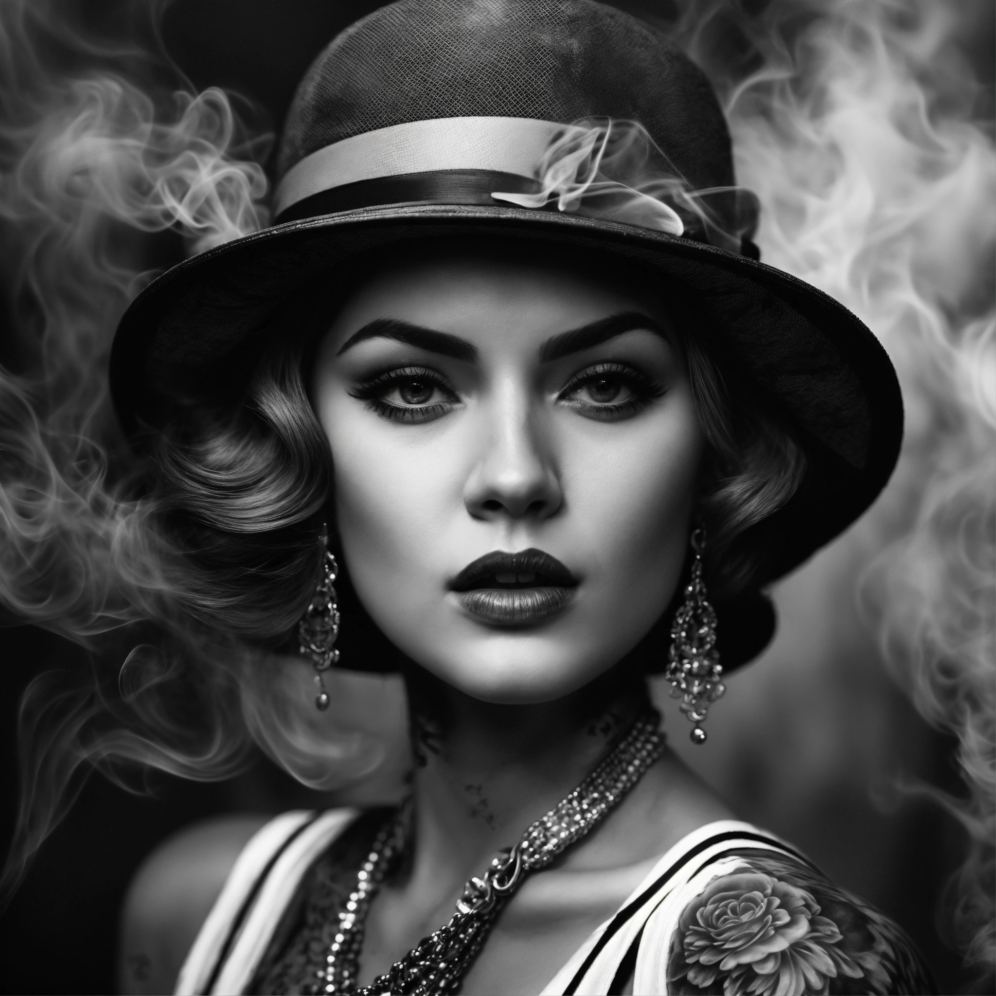 Lexica - Photorealistic, Blackandwhite, Grey Hues, 20s Style, Roaring 