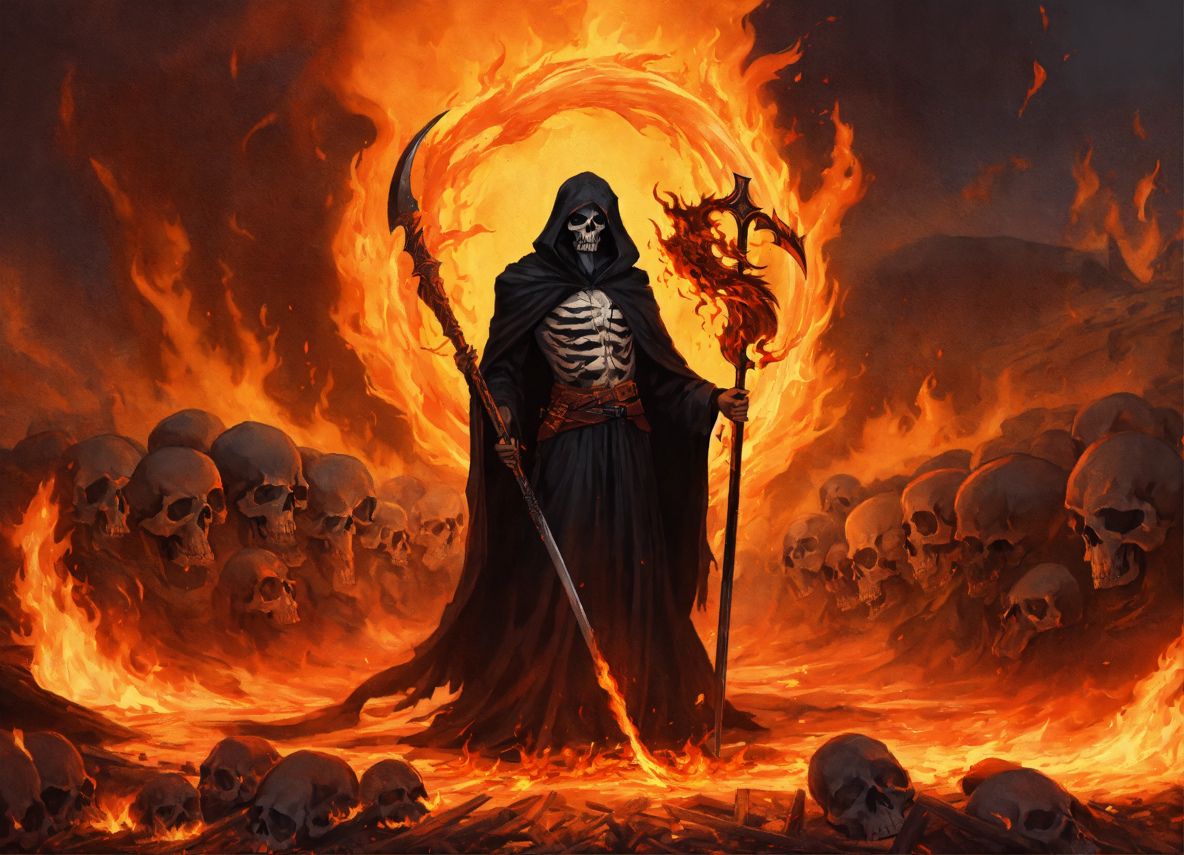 Lexica - The grim reaper with flaming scythe raised for the kill ...