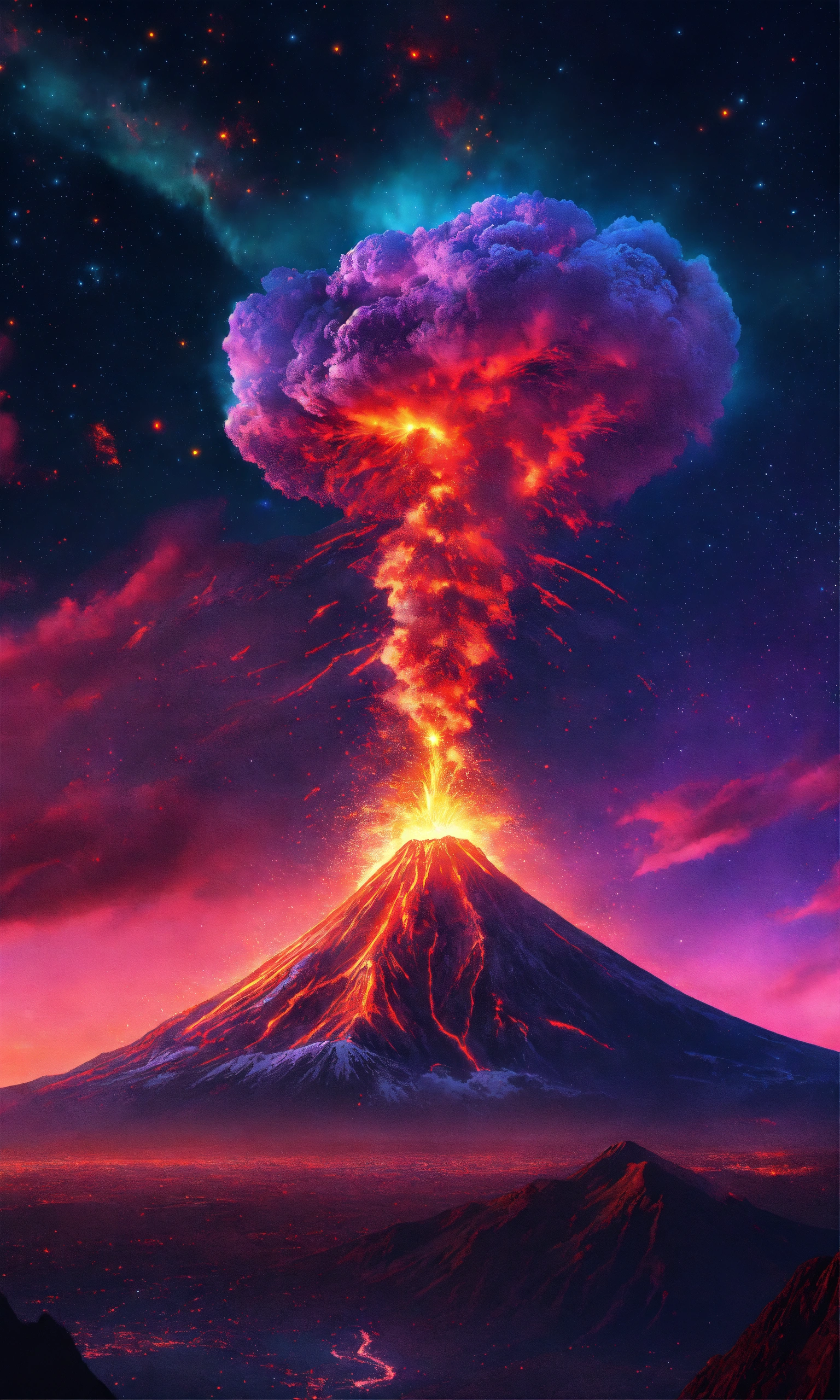 Lexica - Volcano, starry details, Starseed, Celestial esoterica, neon ...