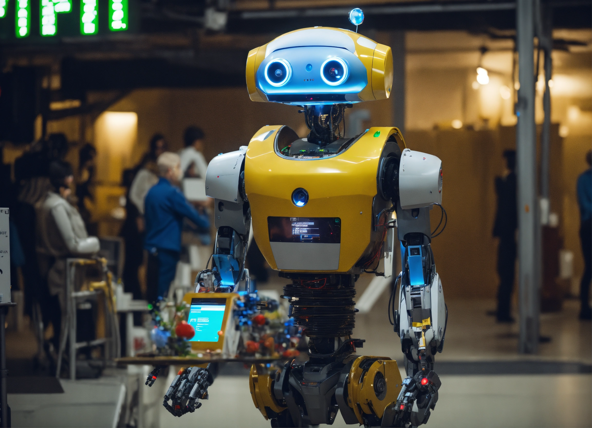 Lexica - A robot stands there and shows you how to participate