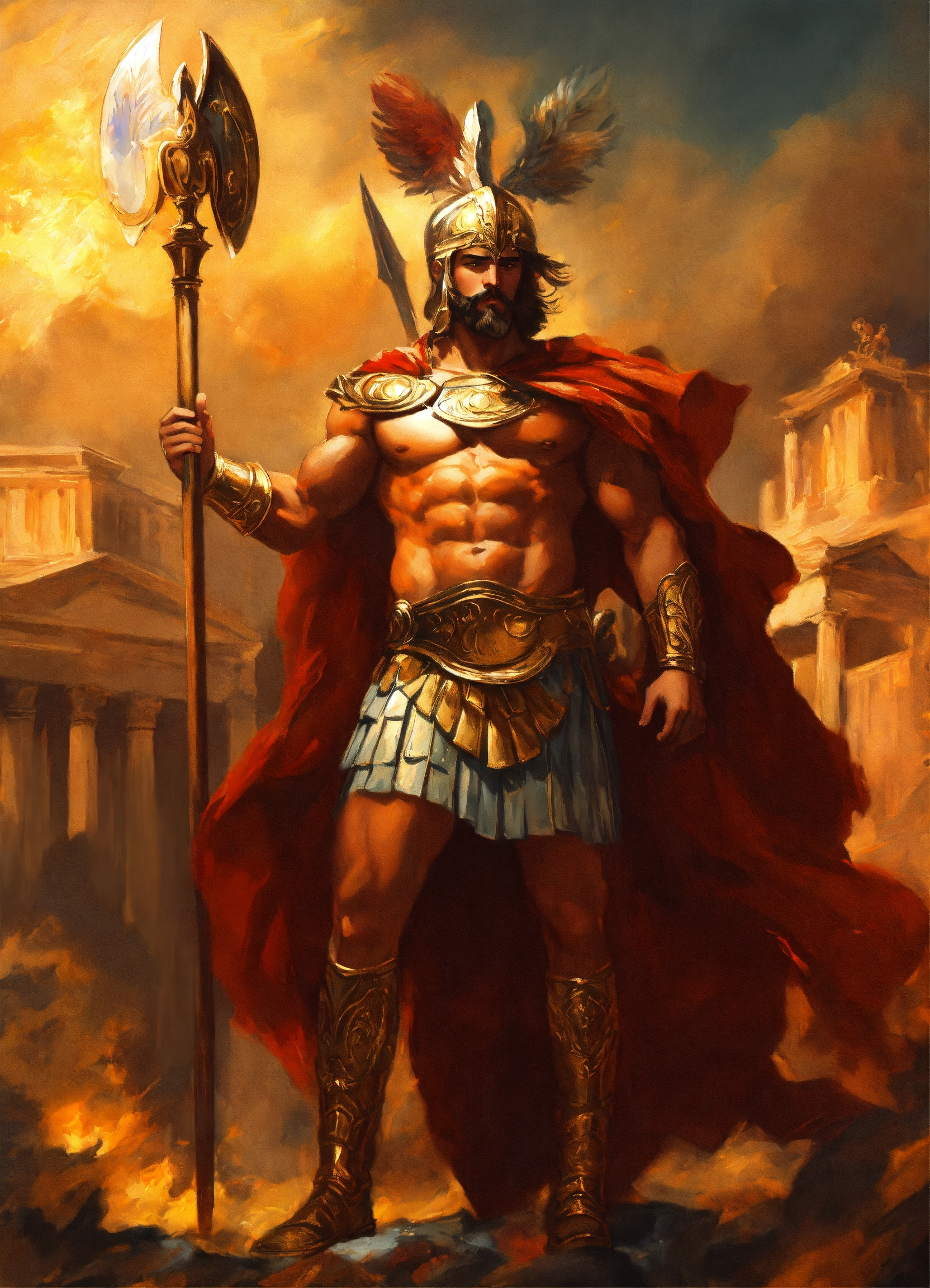 Lexica The greek god ares, acting like a coward, silly, impressionist