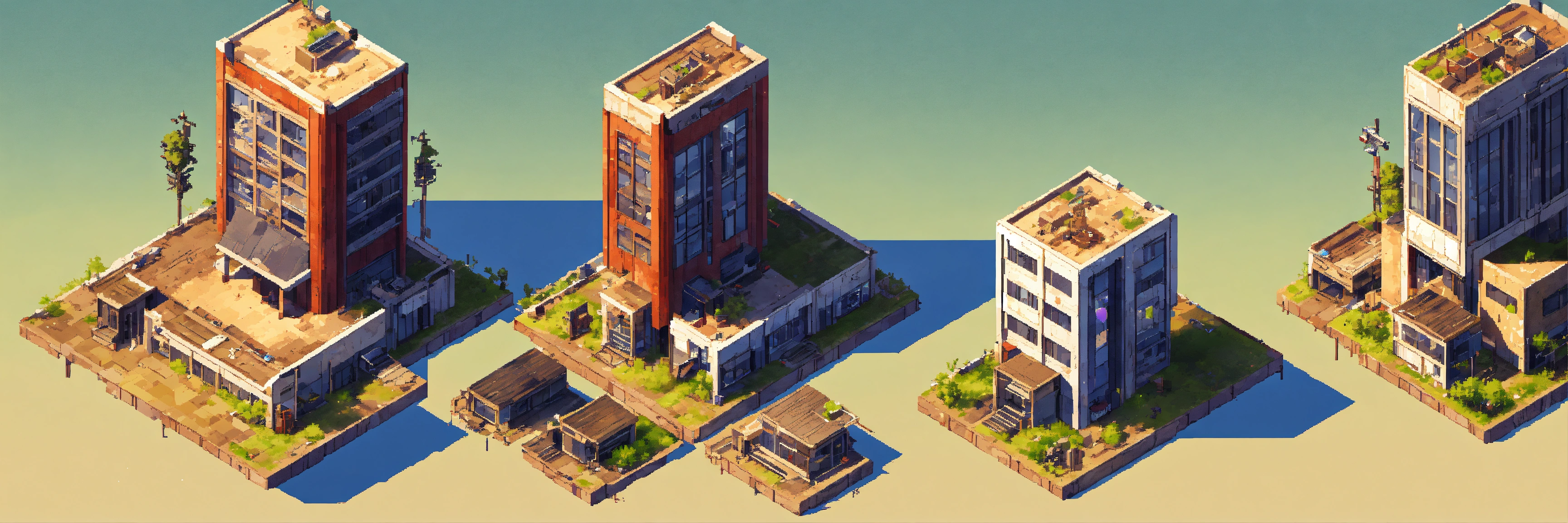 Lexica - Isometric. short to tall Upgrade progression of a post ...