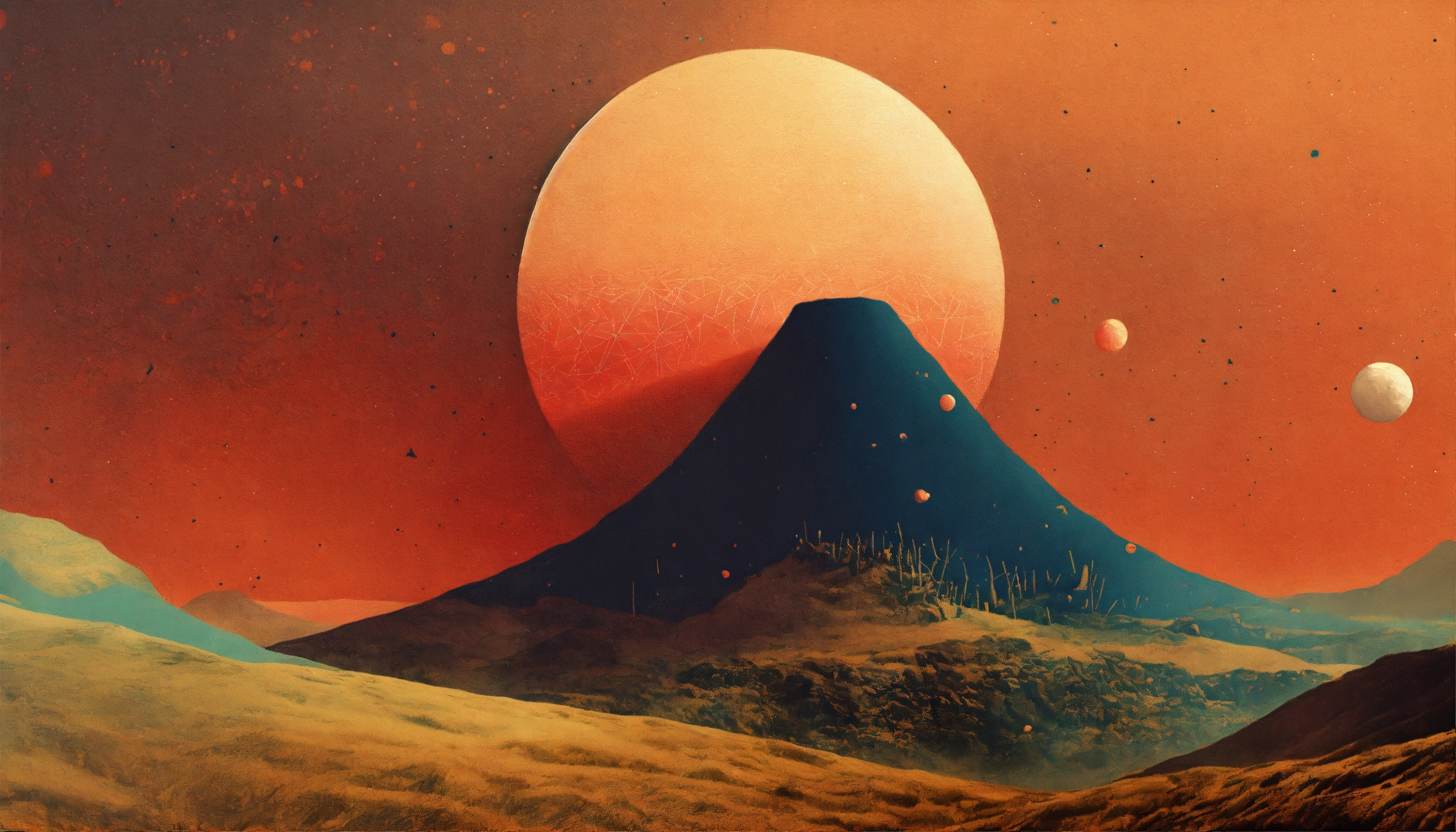 Lexica - Planet profile + Halftone pattern + editorial illustration of ...