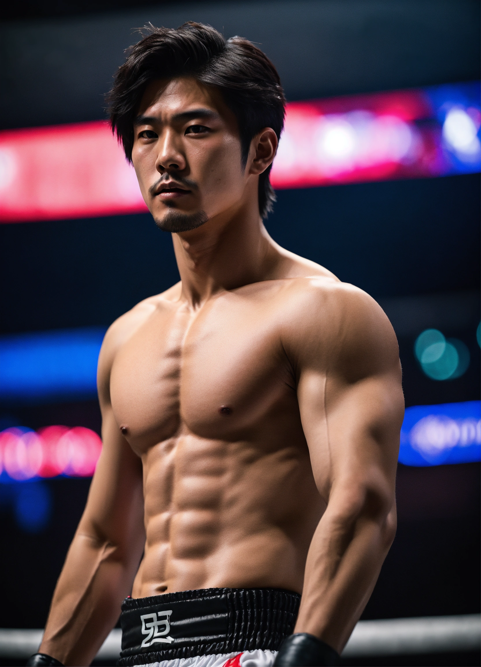 Lexica - Photo essay of handsome japanese male model, Japanese arena ,  wearing sumô fight clothes , professional photo, 8k, ultra detailed