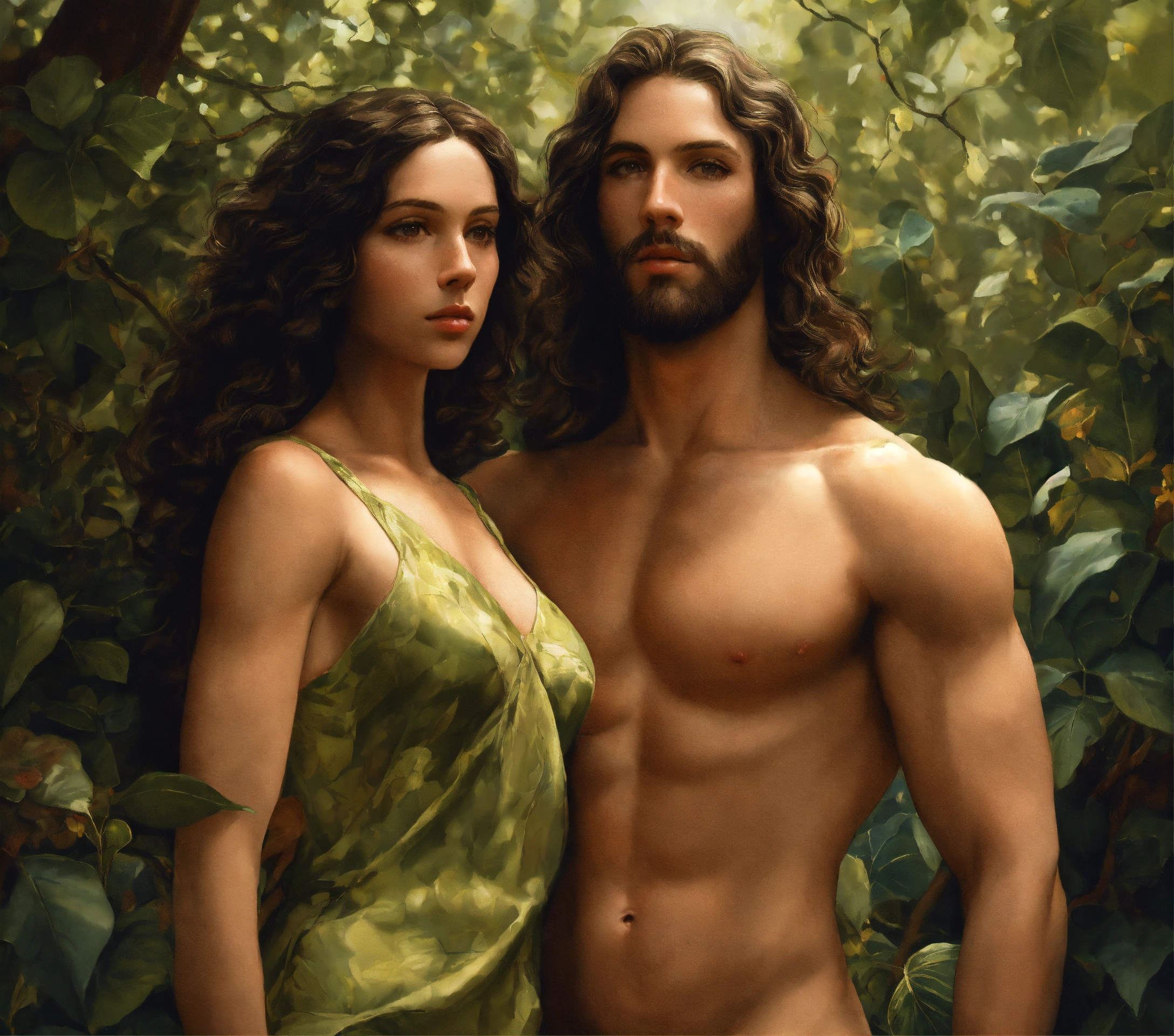 Lexica - Adam and Eve clothed, full body portrait, sharp, detailed ...
