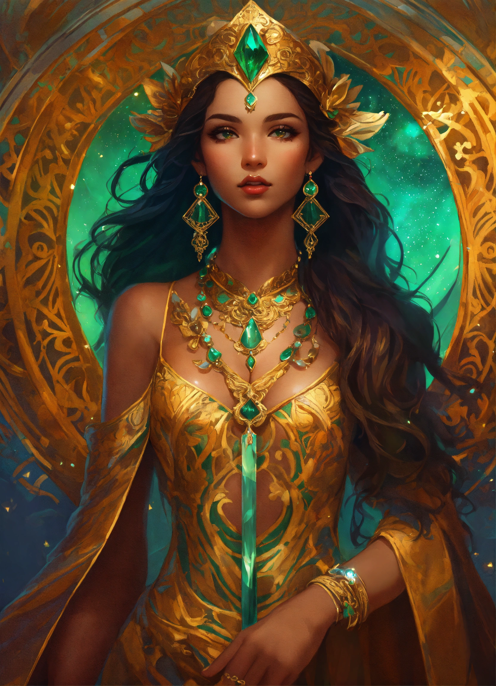 Lexica - Symmetry, full body portrait of gorgeous, persian elf ...