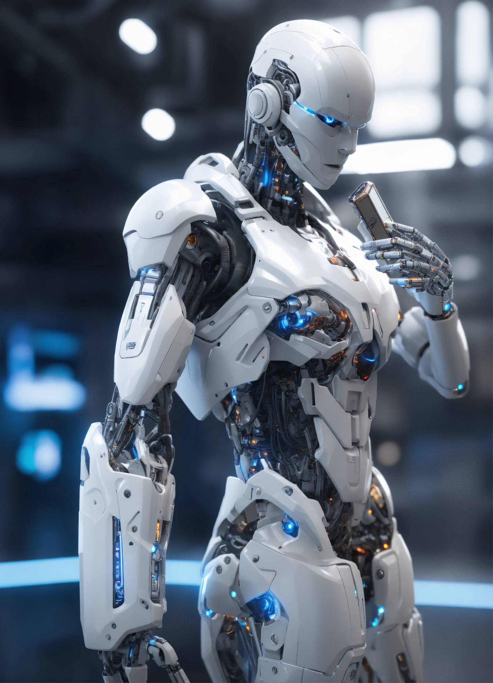 Lexica White Humanoid Cyborg Arm Holding Smartphone Hdr Rendered In Unreal Engine Clear